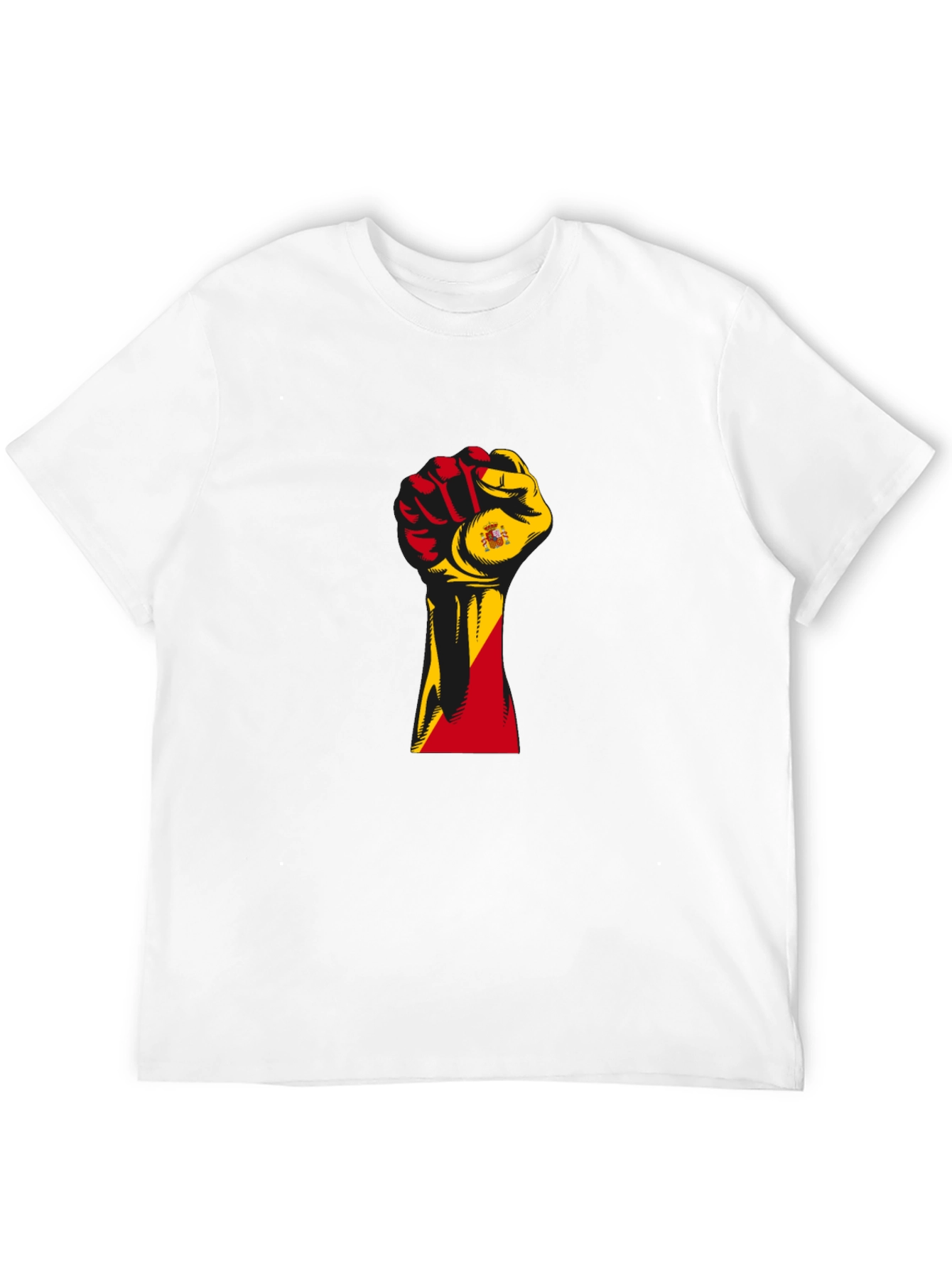 Spain Flag Fist T-Shirt - Black Pride Tee