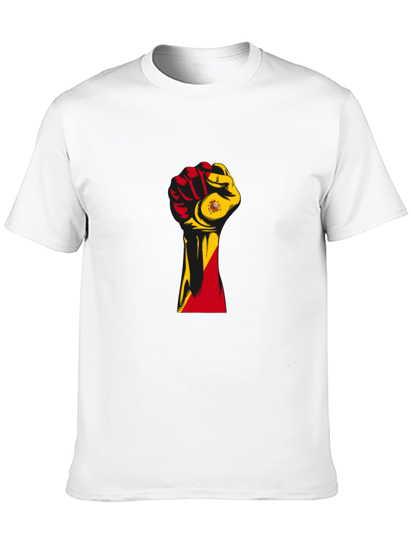Spain Flag Fist T-Shirt - Black Pride Tee