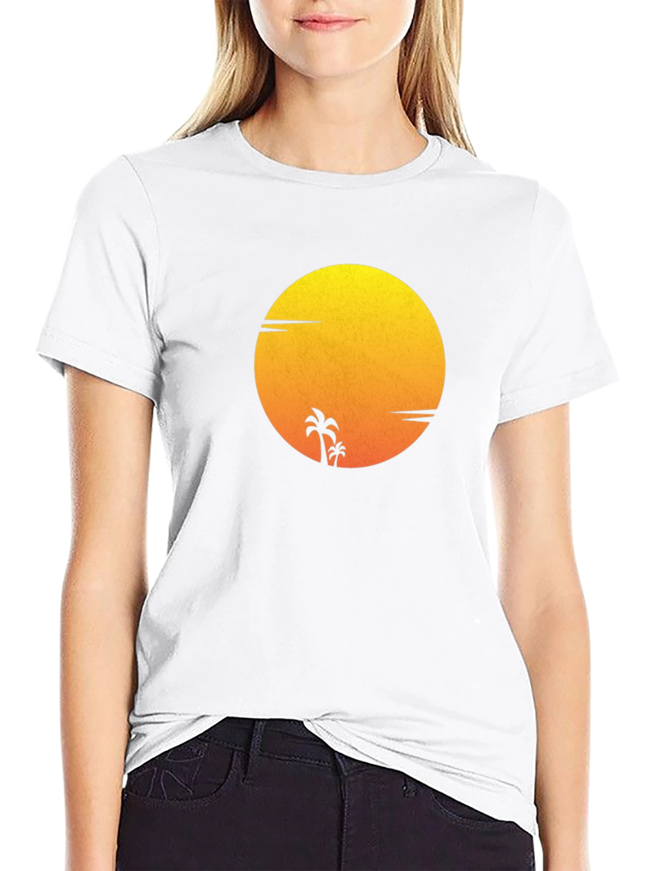 Sunset Palm Tee - Stylish Graphic T-Shirt