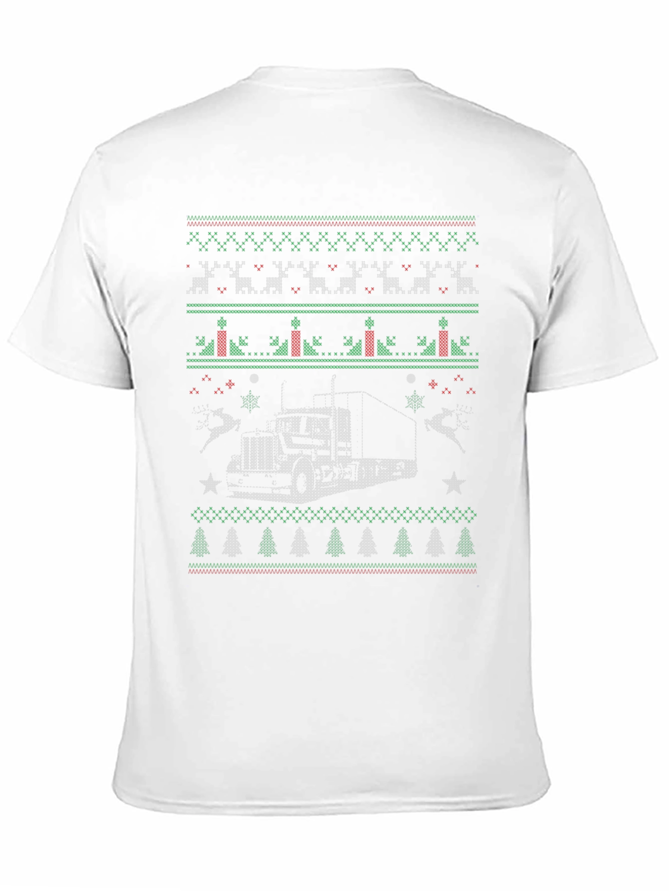 Trucker Christmas Sweater Style T-Shirt