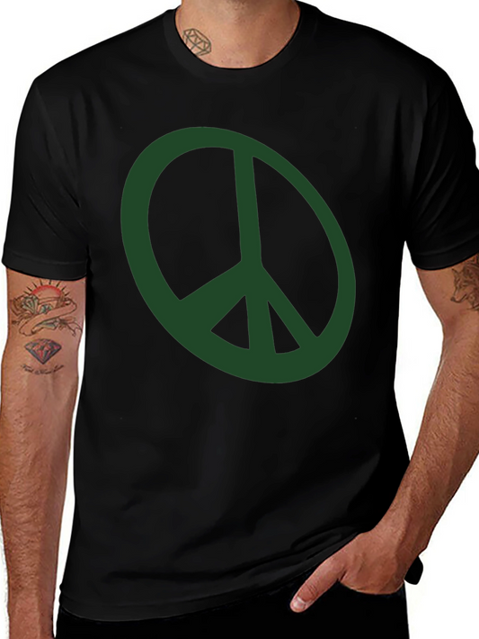 Peace Symbol Graphic Tee - Mens Black T-Shirt