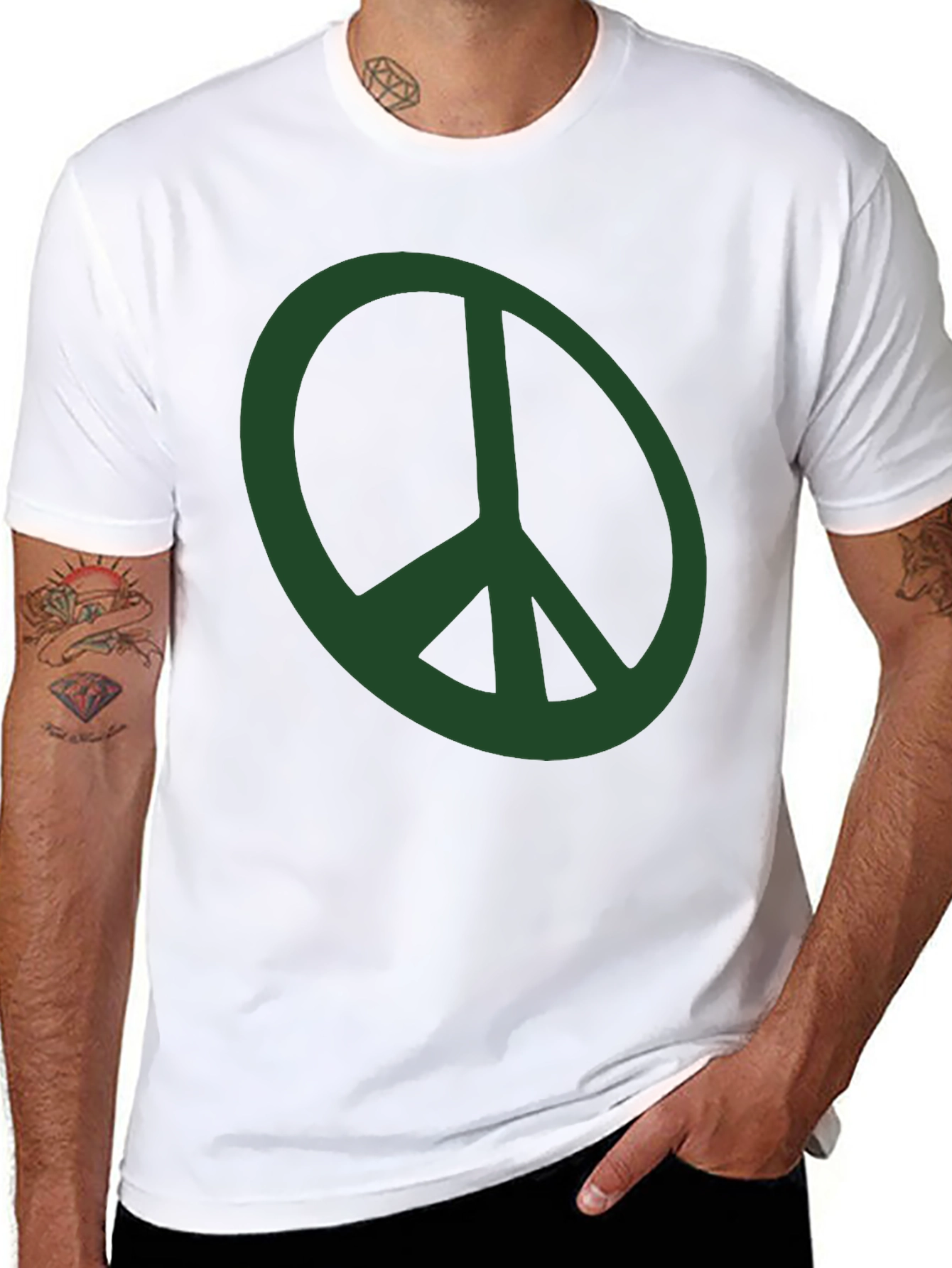 Peace Symbol Graphic Tee - Mens Black T-Shirt