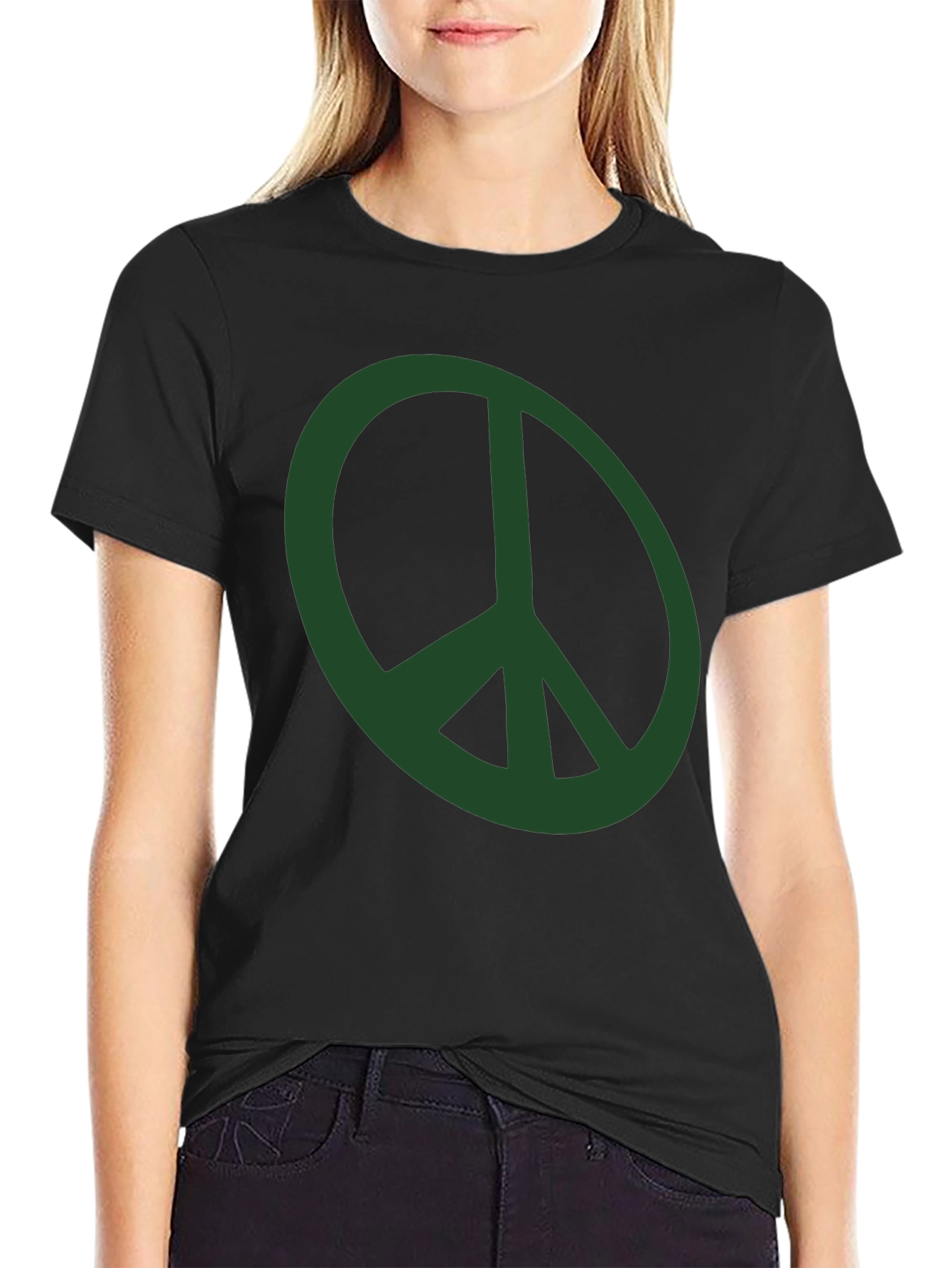 Peace Symbol Graphic Tee - Mens Black T-Shirt