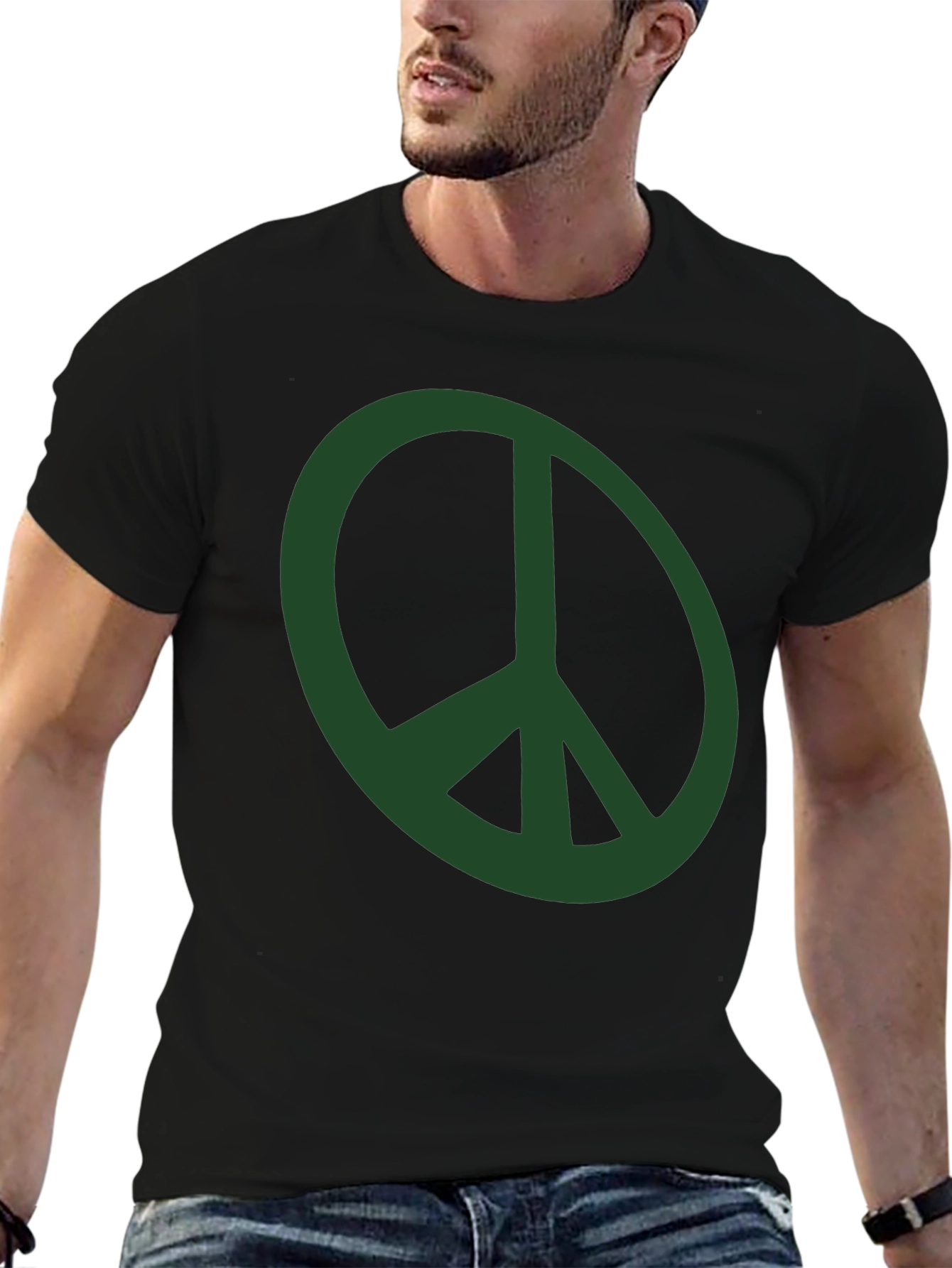 Peace Symbol Graphic Tee - Mens Black T-Shirt