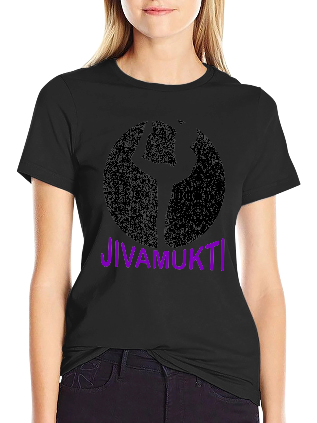 Jivamukti Yoga Pose Black T-Shirt