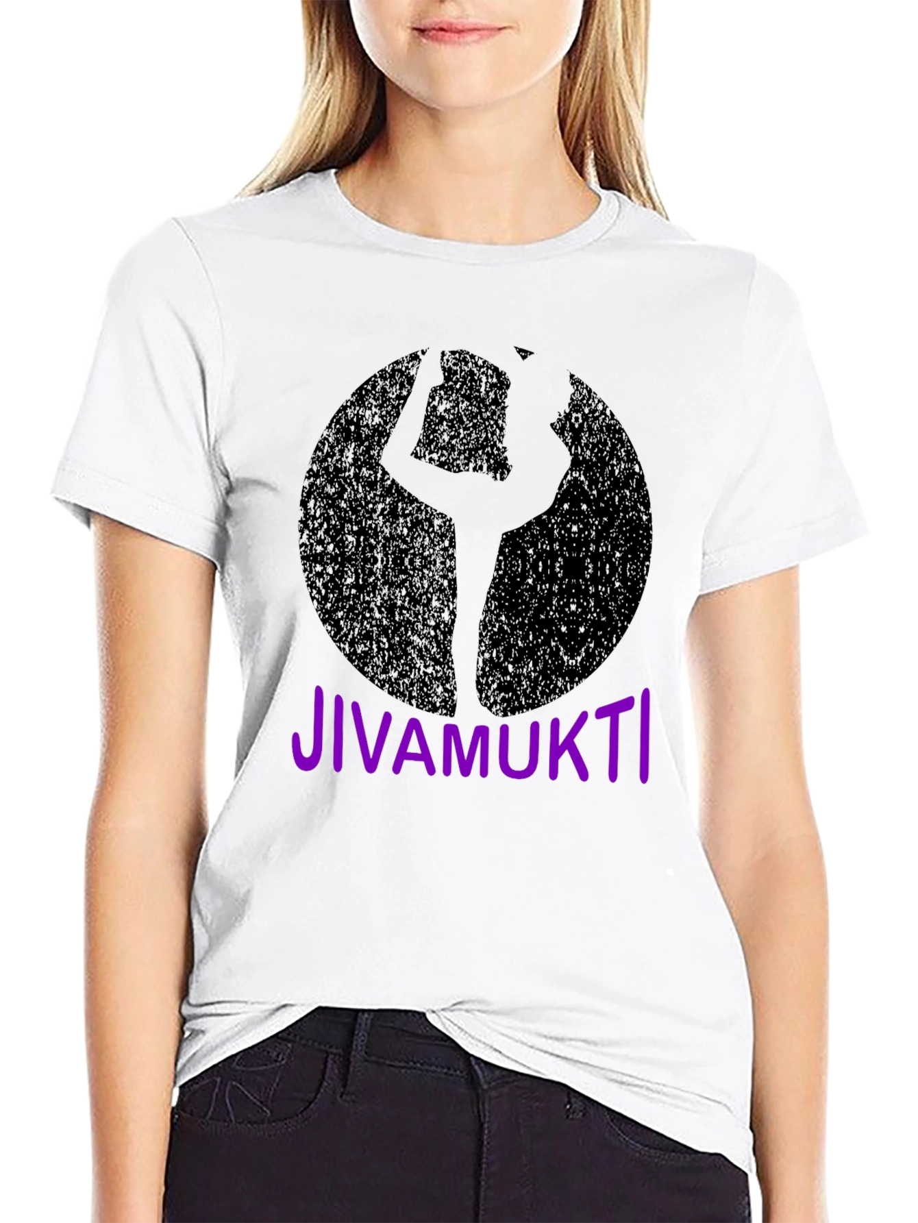 Jivamukti Yoga Pose Black T-Shirt