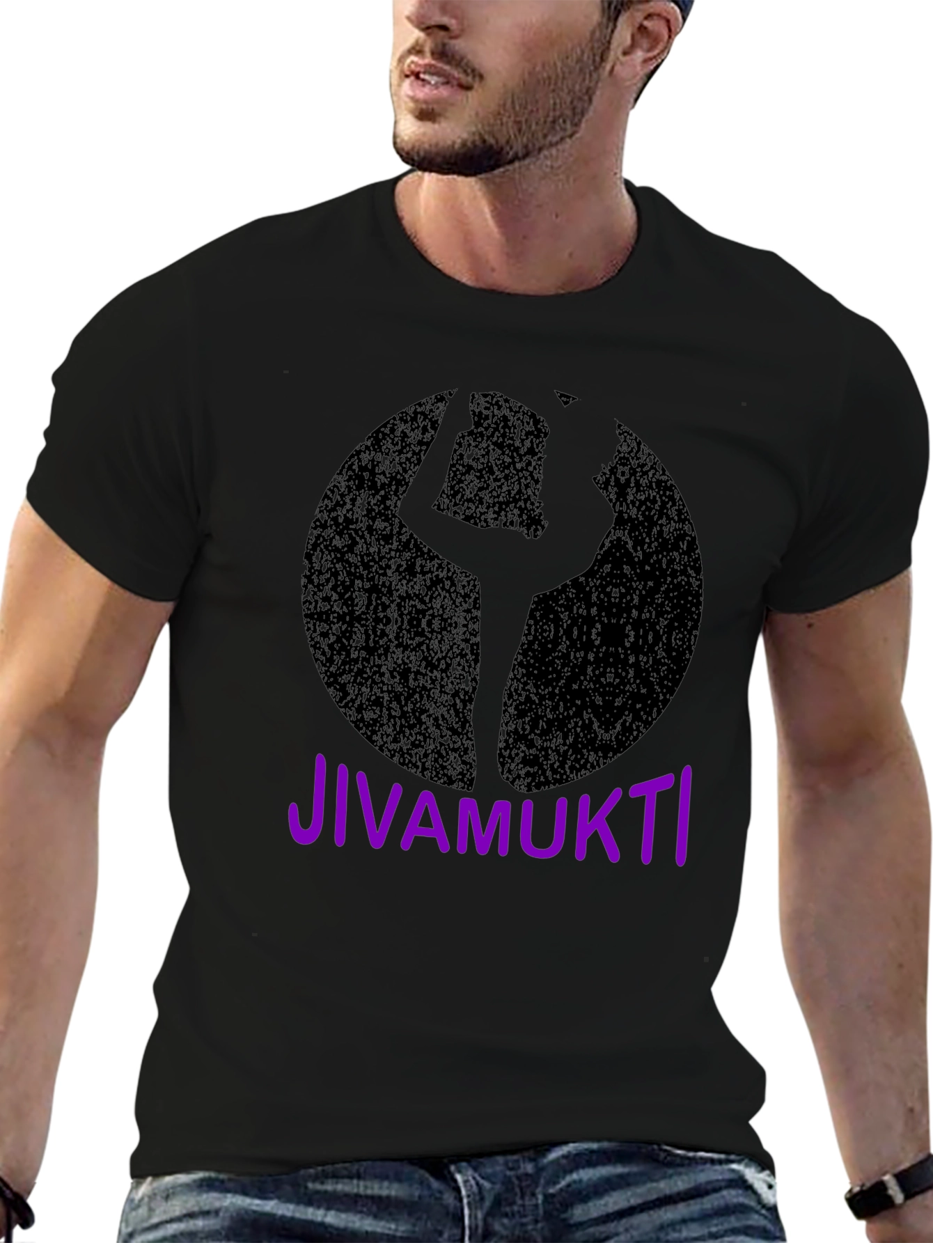 Jivamukti Yoga Pose Black T-Shirt