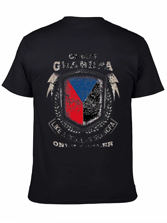 Czech GrandPa T-Shirt - Flag Shield Design