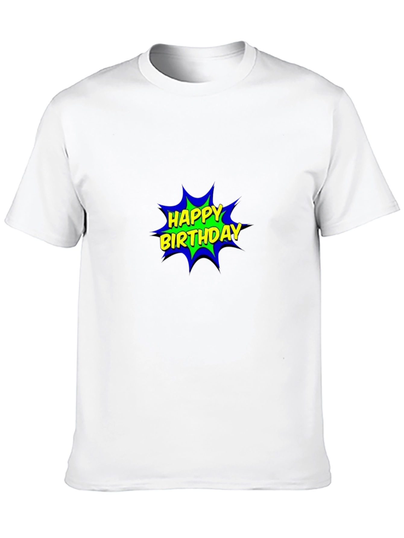 Happy Birthday Comic Graphic Black T-Shirt