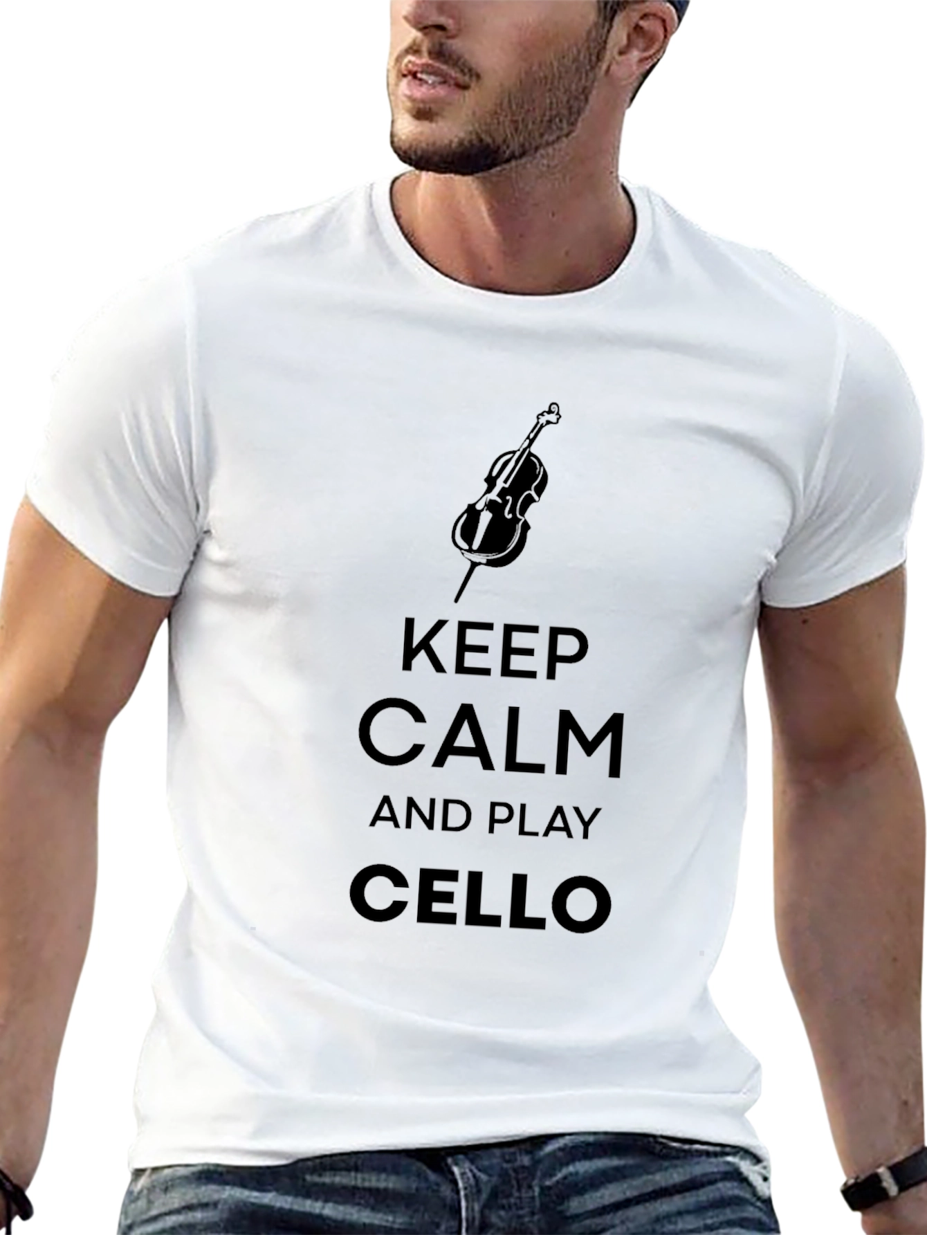 Keep Calm and Play Cello Black T-Shirt