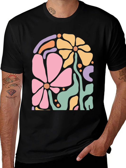 Retro Floral Graphic Tee - Stylish Comfort