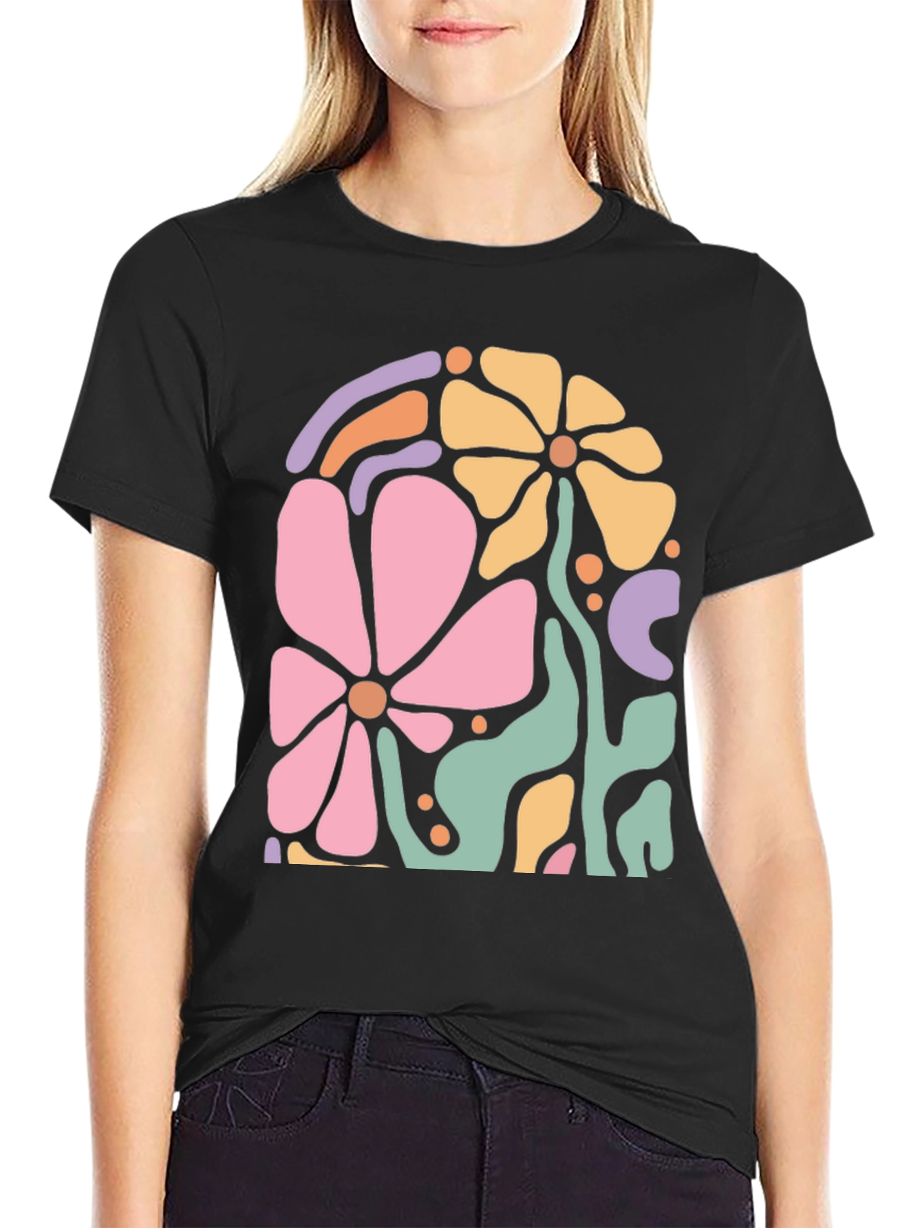 Retro Floral Graphic Tee - Stylish Comfort