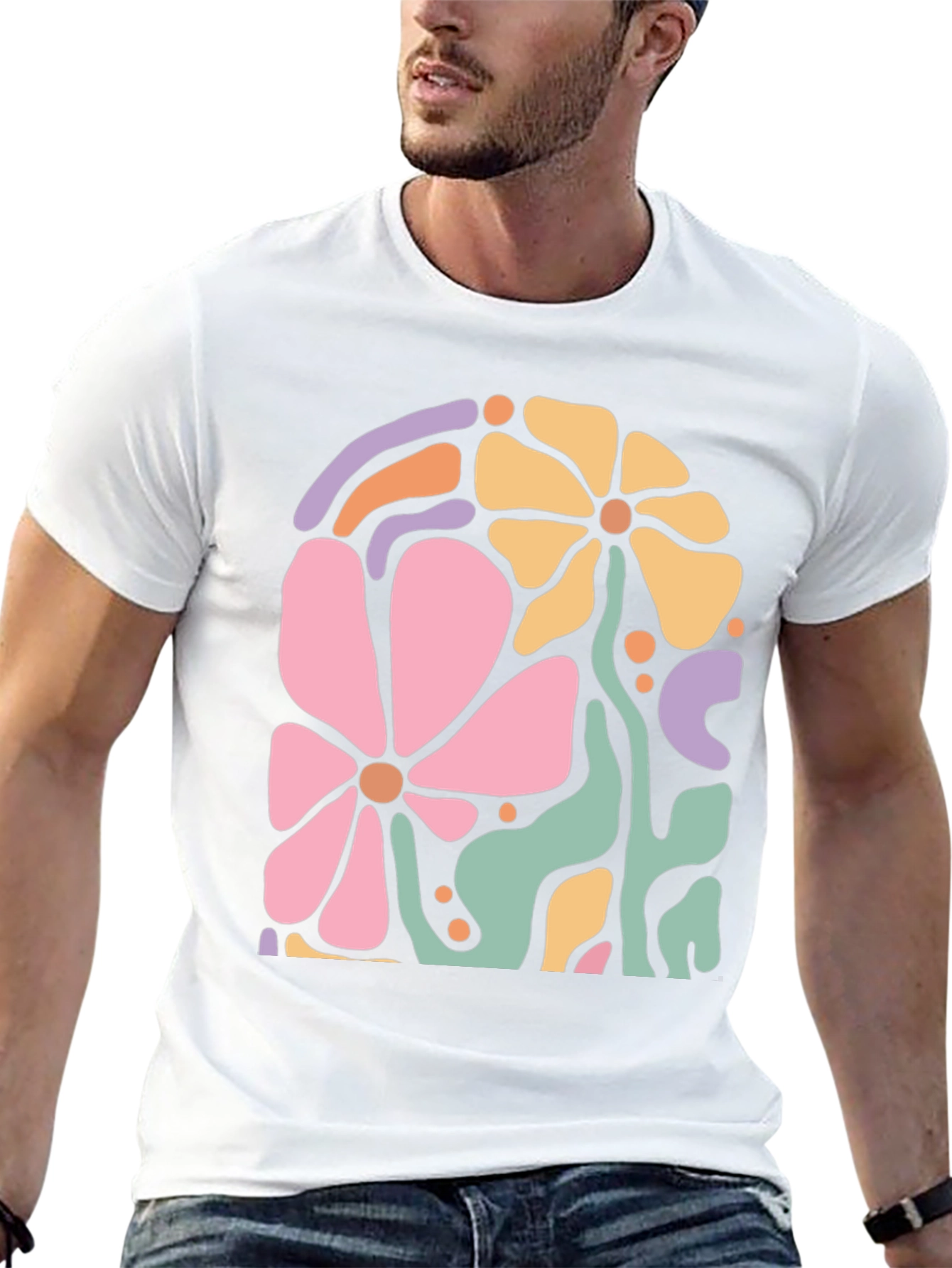 Retro Floral Graphic Tee - Stylish Comfort