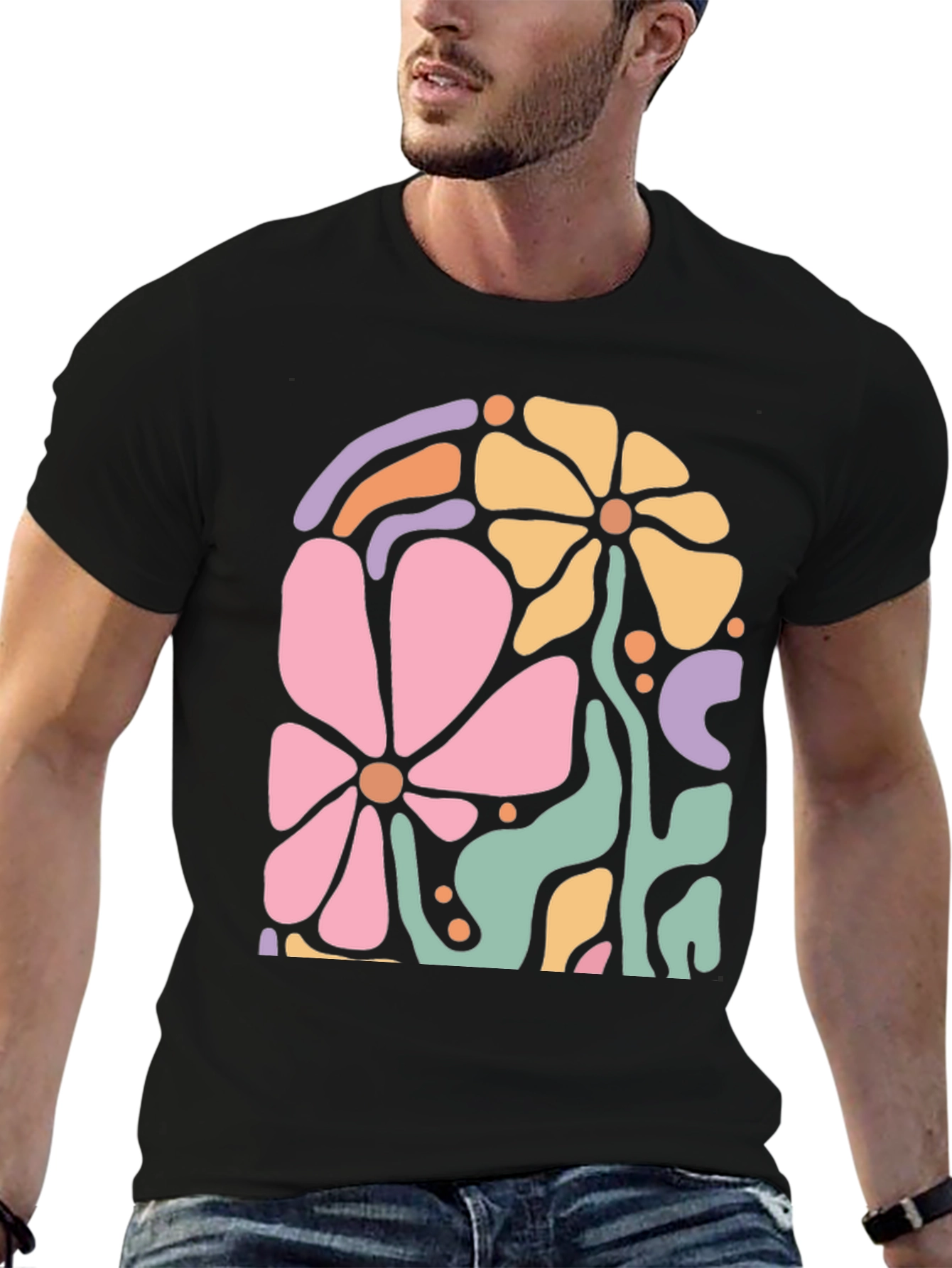 Retro Floral Graphic Tee - Stylish Comfort