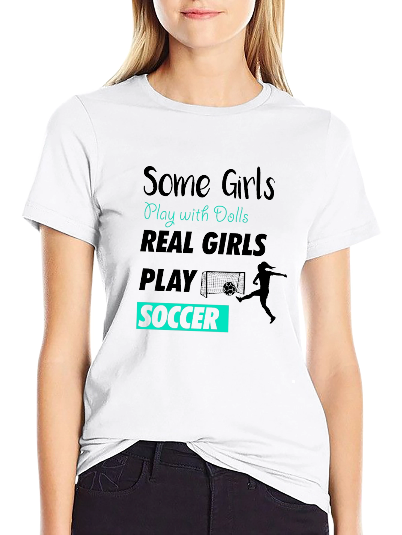 Real Girls Play Soccer Graphic T-Shirt