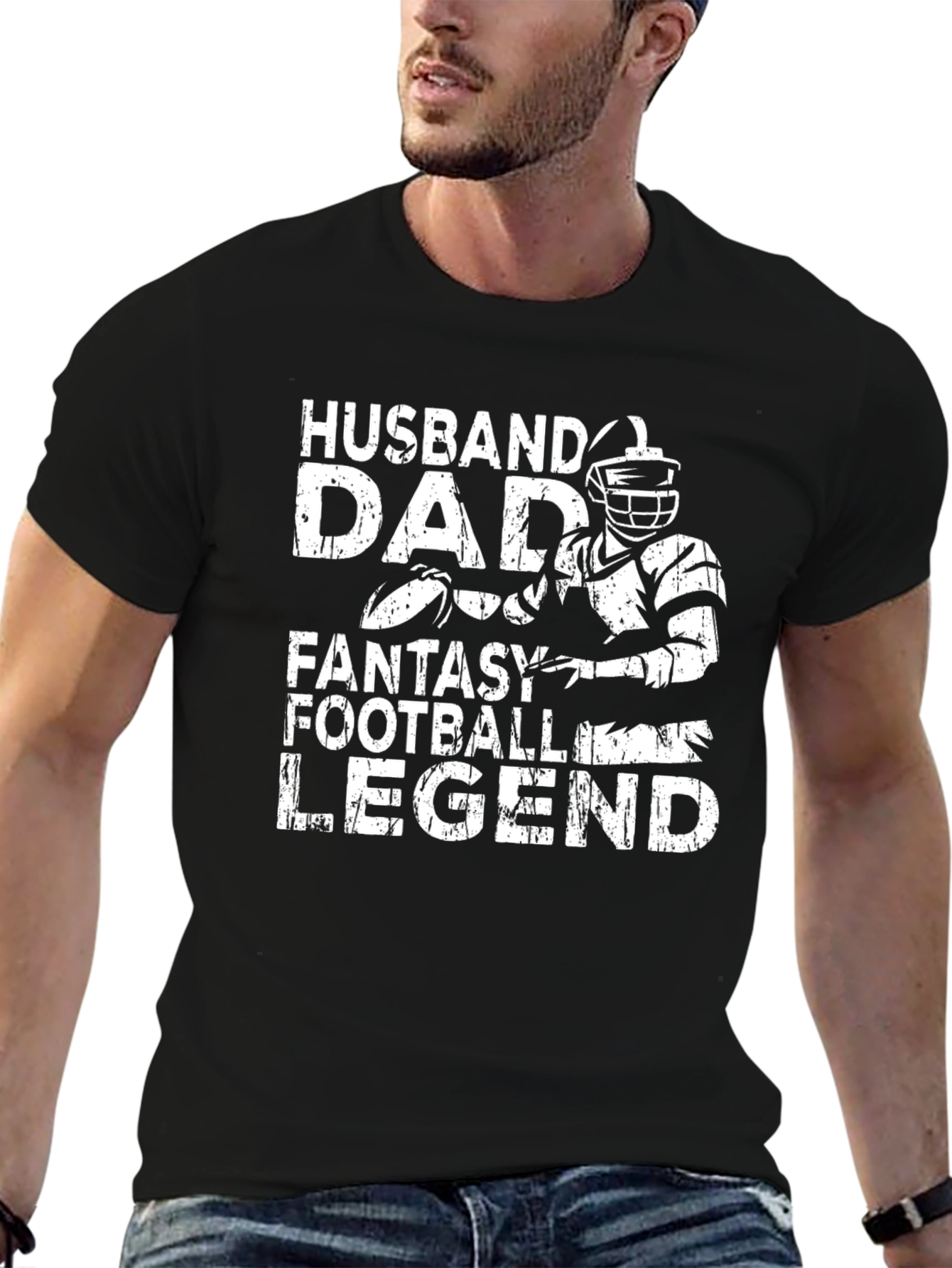 Husband Dad Fantasy Football Legend Graphic Tee