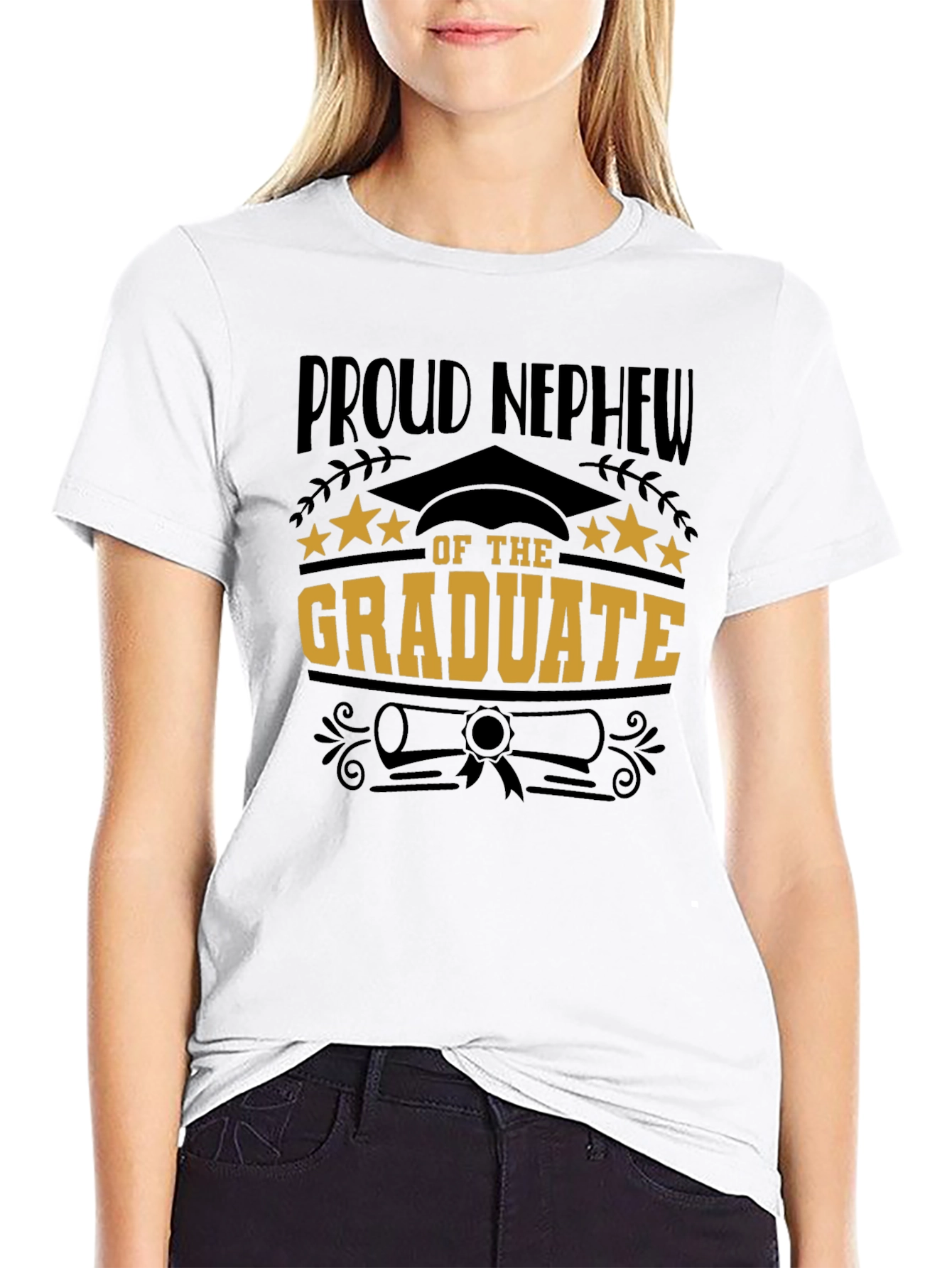 Proud Nephew of the Graduate Black T-Shirt