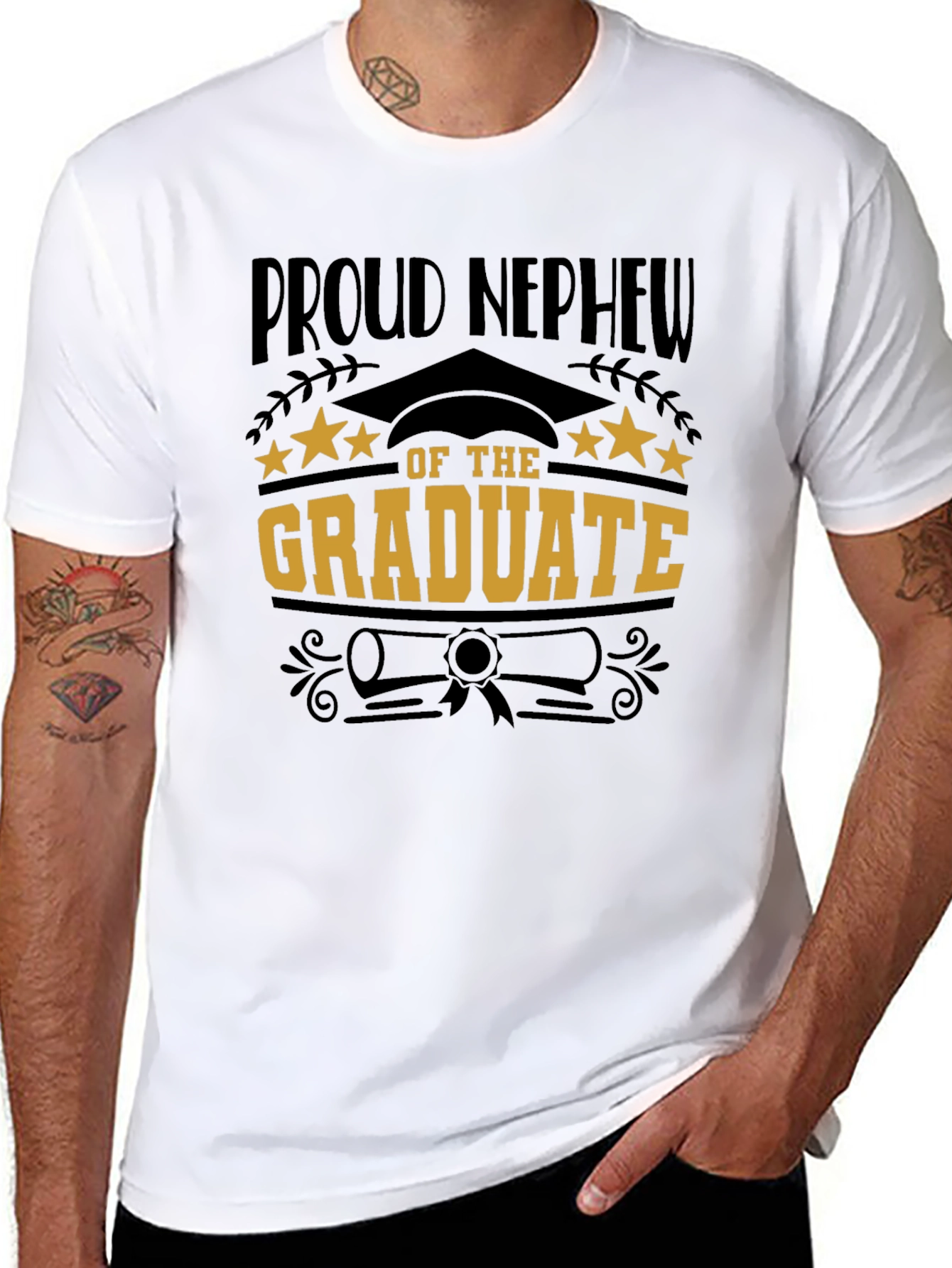 Proud Nephew of the Graduate Black T-Shirt