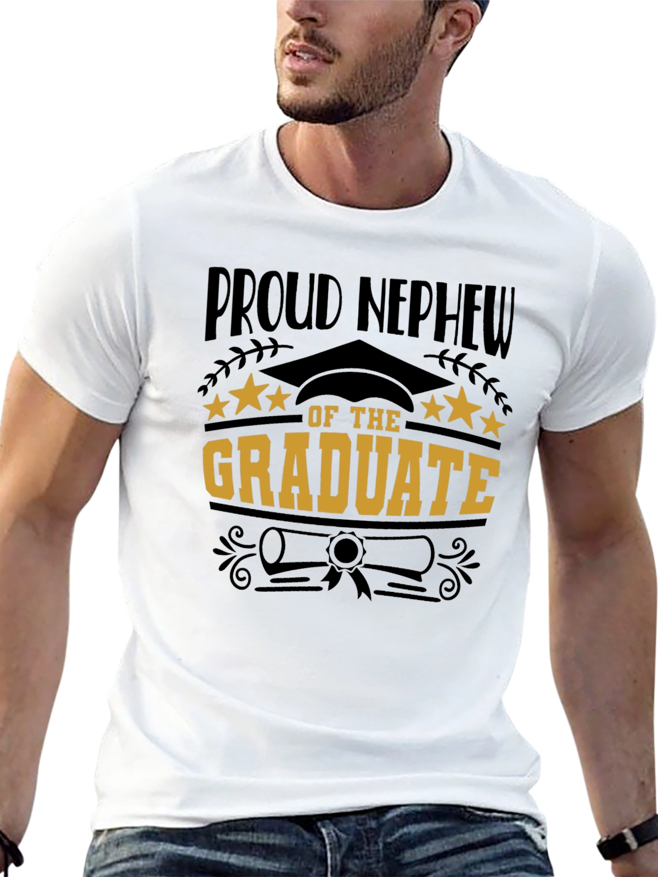 Proud Nephew of the Graduate Black T-Shirt