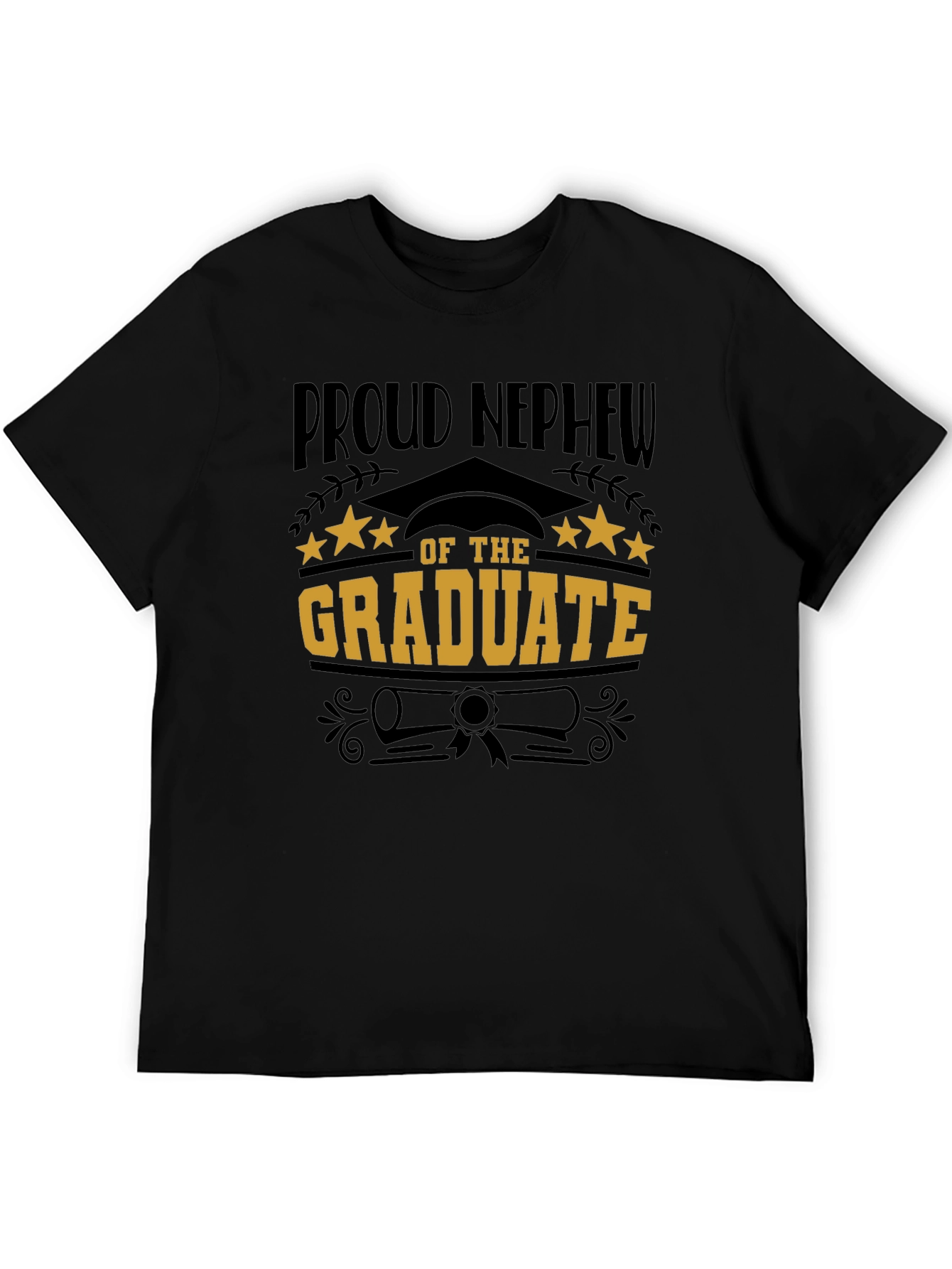 Proud Nephew of the Graduate Black T-Shirt
