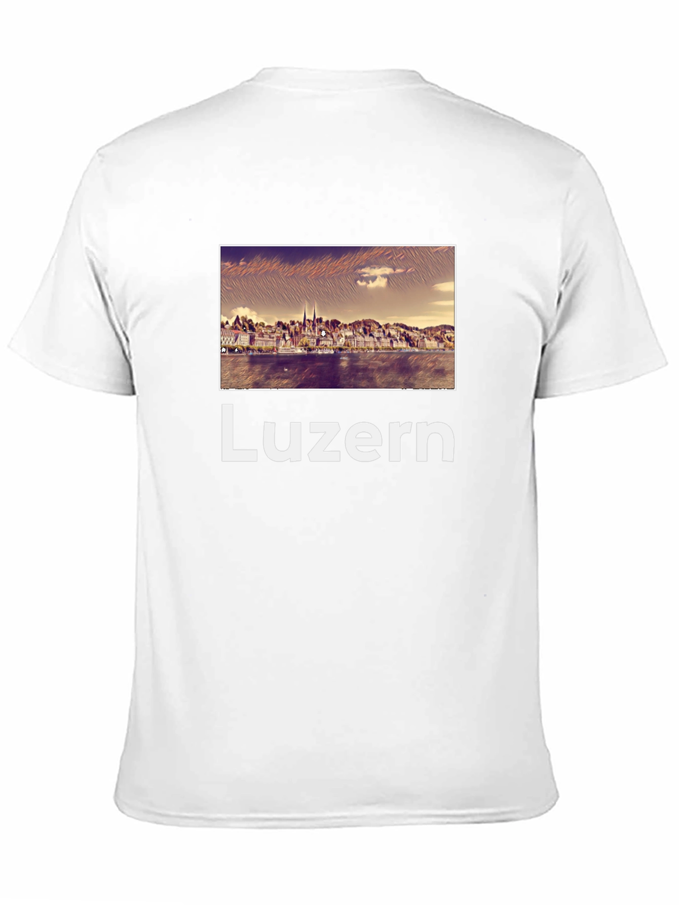 Luzern Cityscape Graphic Tee - Black Cotton T-Shirt