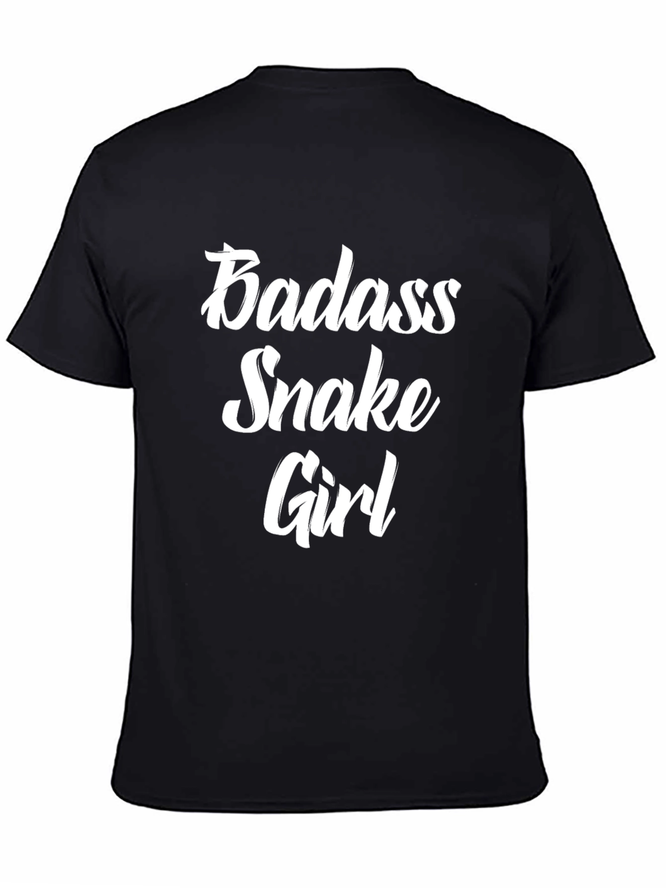 Badass Snake Girl Graphic Tee - Trendy Black T-Shirt