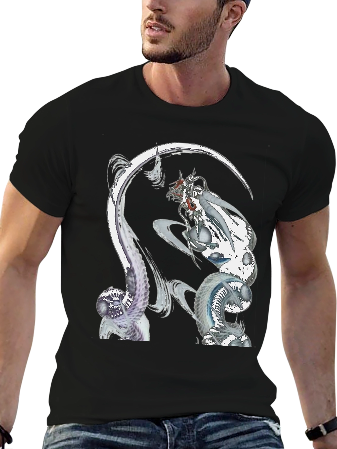 Fantasy Creature Graphic Black T-Shirt