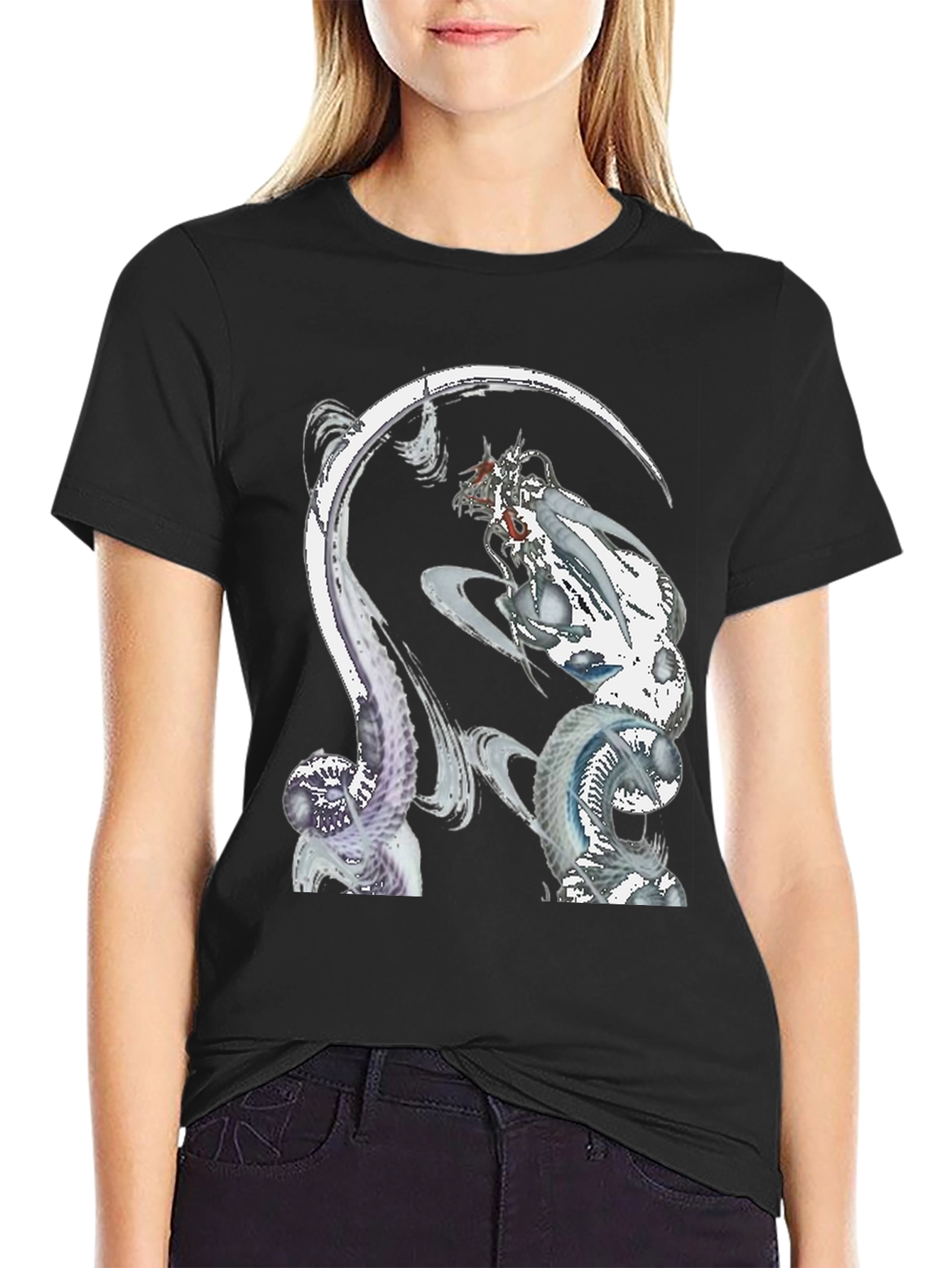 Fantasy Creature Graphic Black T-Shirt