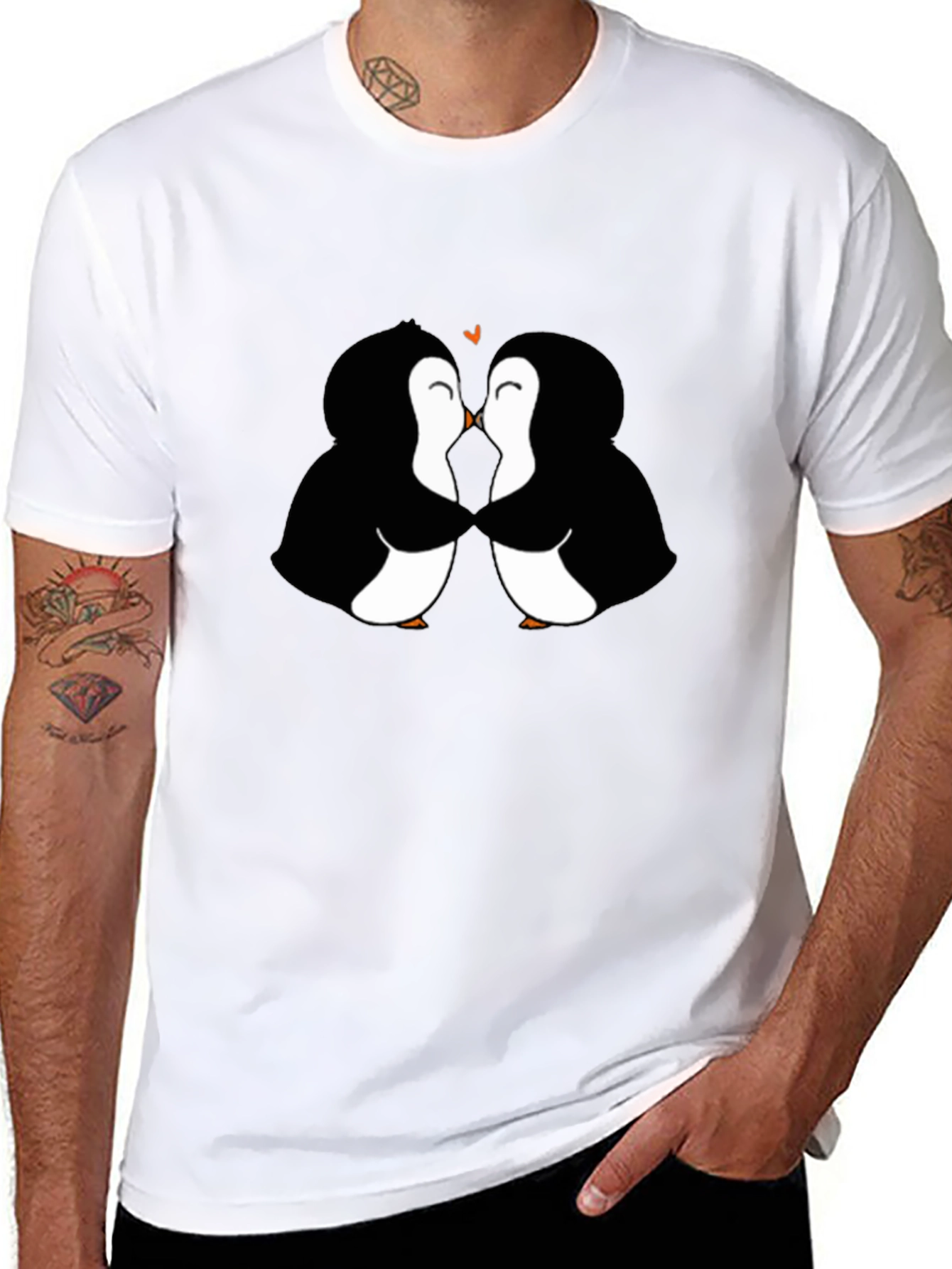 Penguin Love Black T-Shirt
