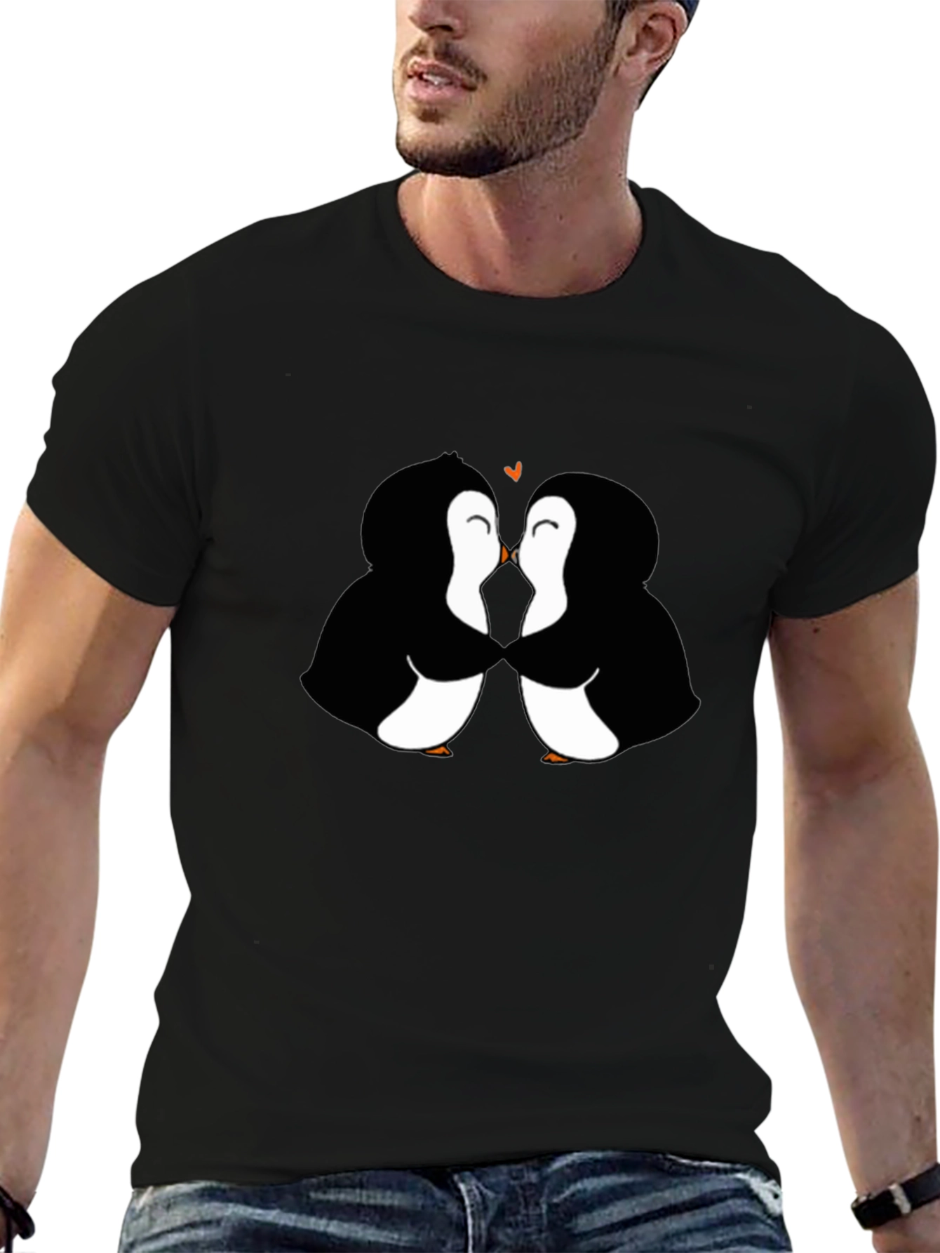 Penguin Love Black T-Shirt