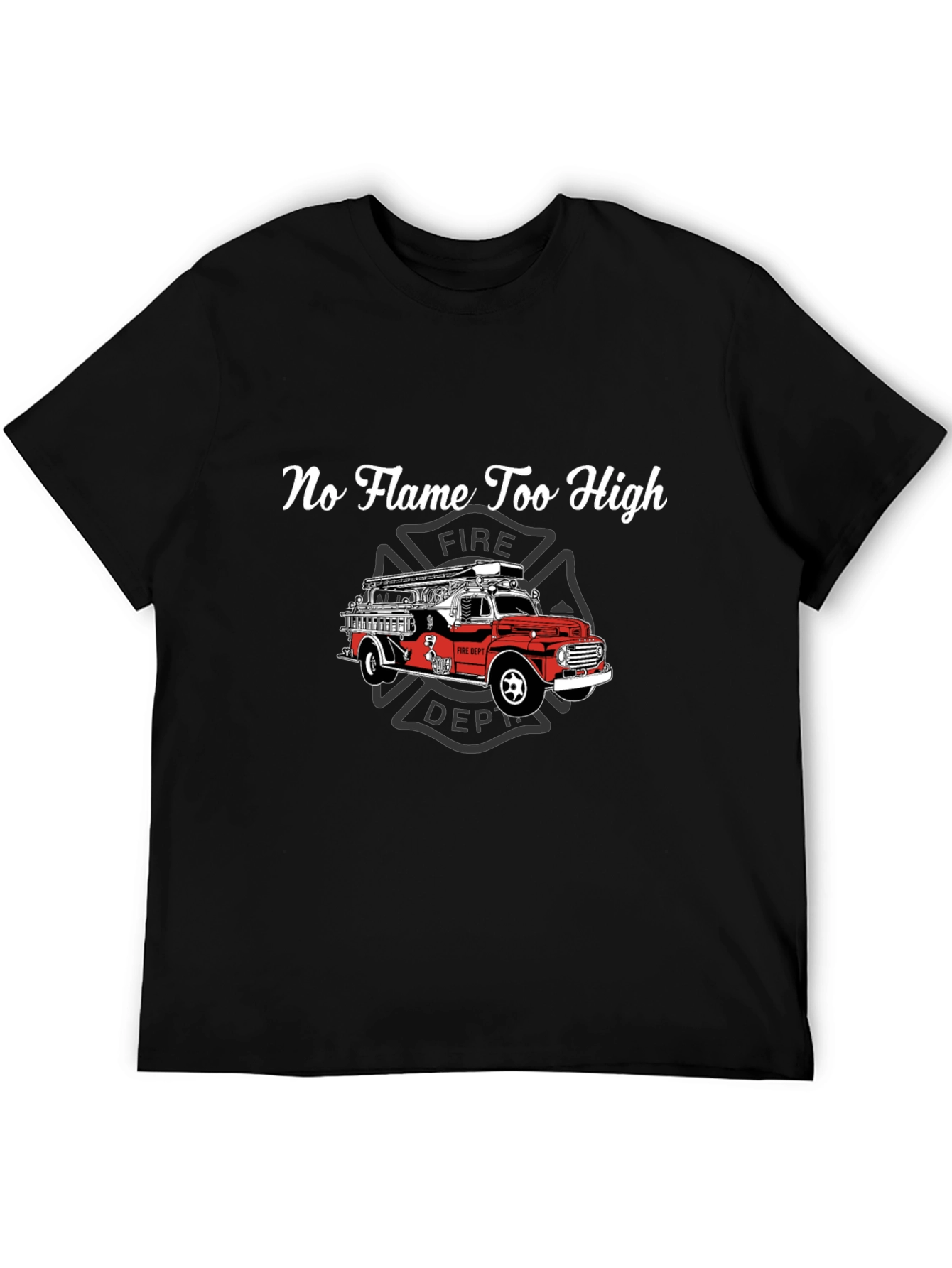 Firefighter Truck Graphic Tee - No Flame Too High
