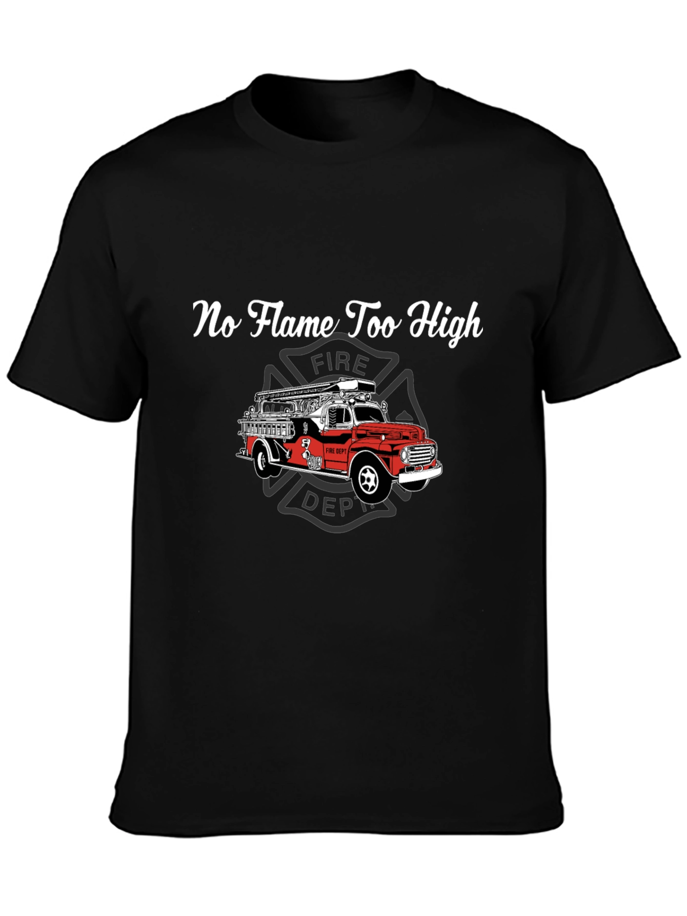 Firefighter Truck Graphic Tee - No Flame Too High