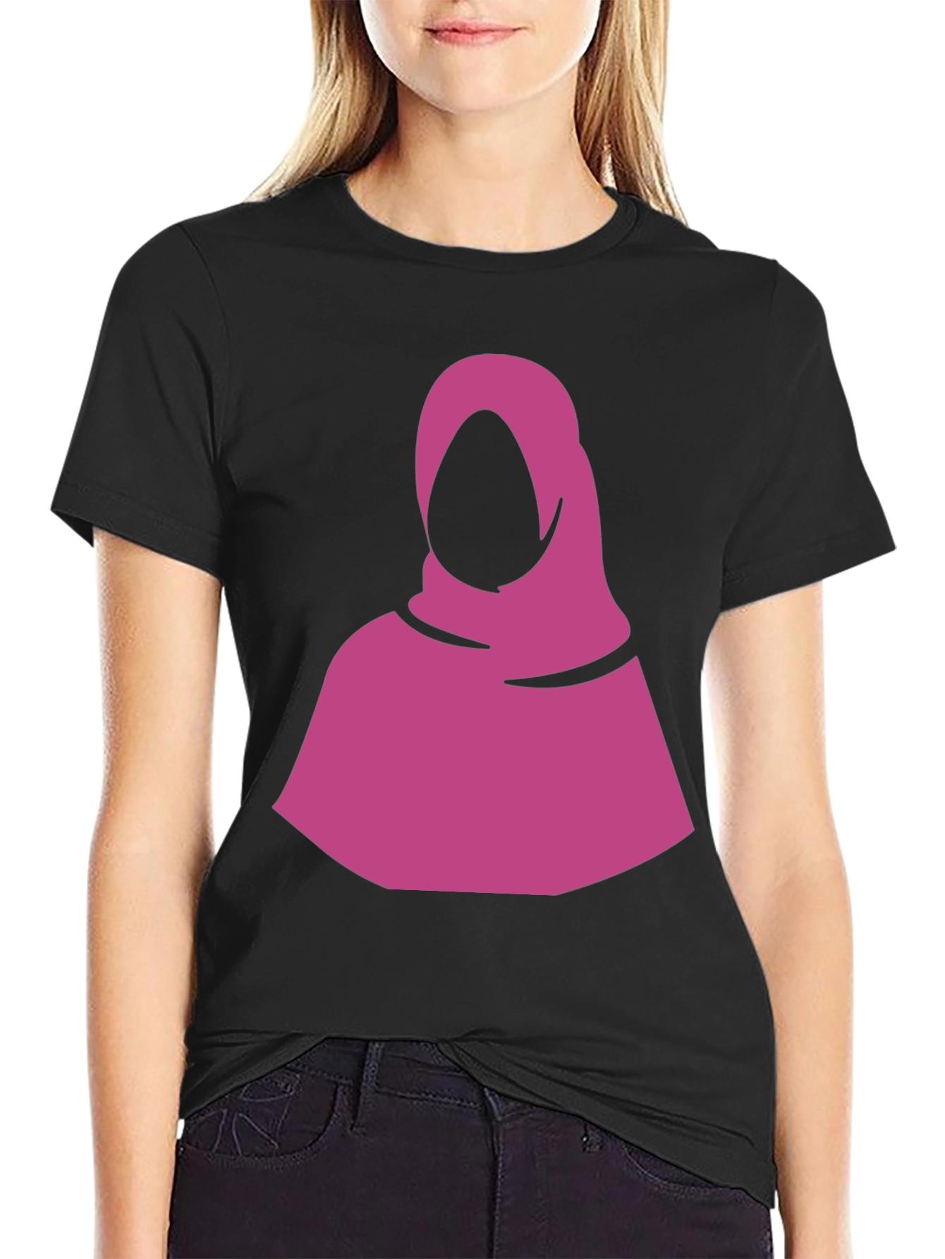Minimalist Hijab Graphic Tee - Black