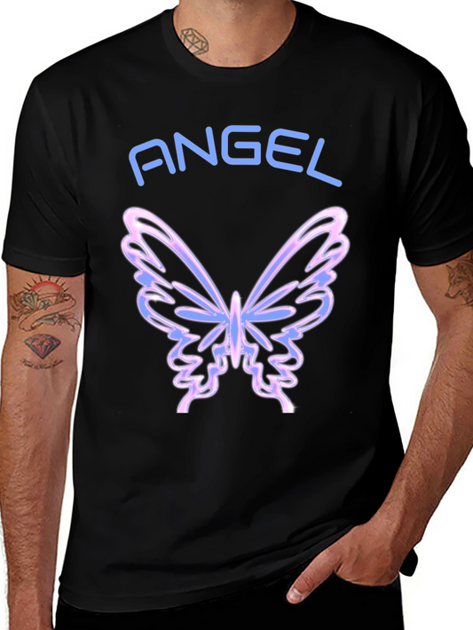 Angel Butterfly Graphic Tee - Black