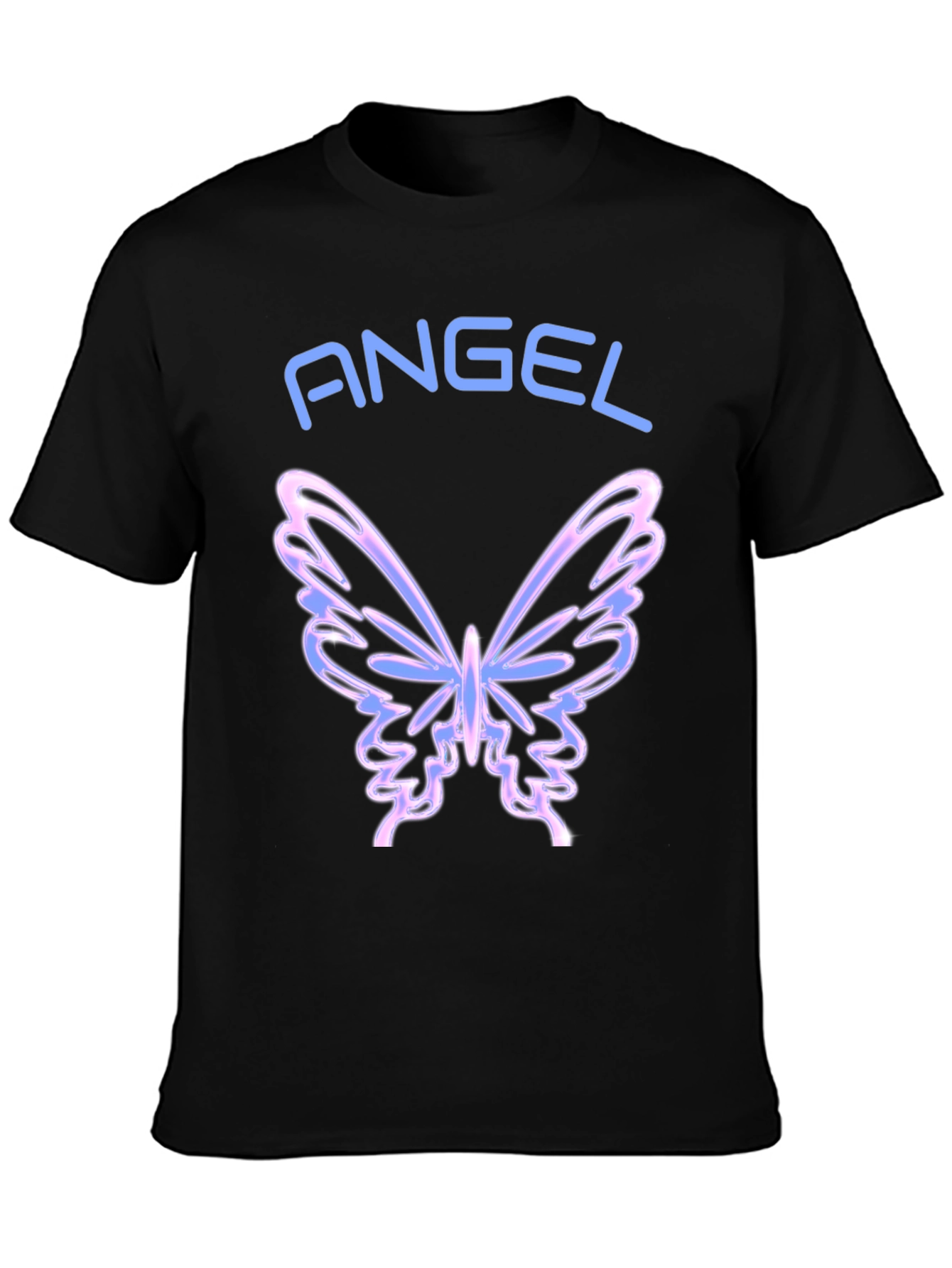 Angel Butterfly Graphic Tee - Black
