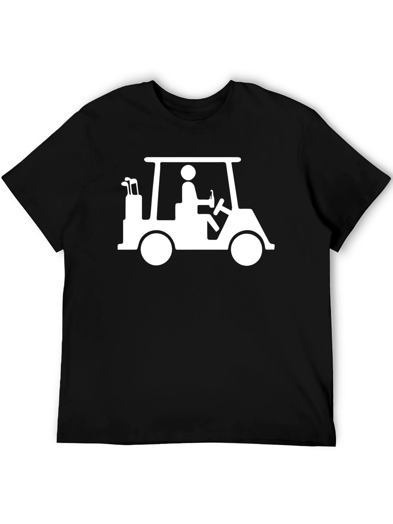 Golf Cart Graphic Tee - Black Cotton T-Shirt