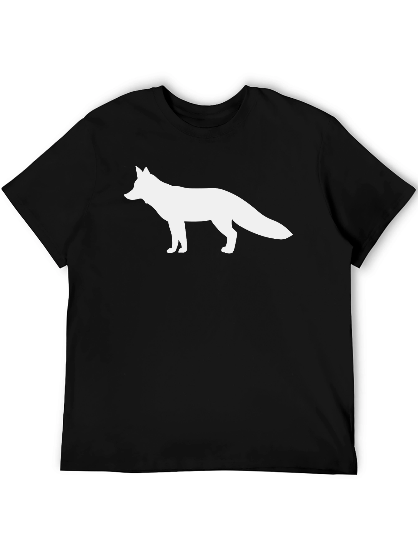 Fox Silhouette Graphic Tee - Black Cotton T-Shirt