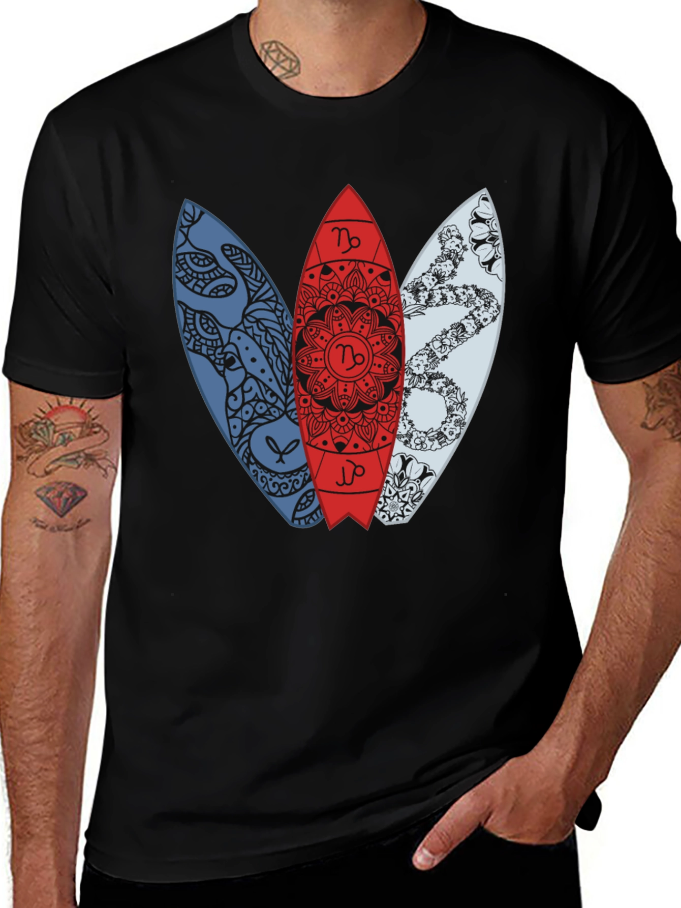 Surfboard Zodiac T-Shirt - Capricorn Design