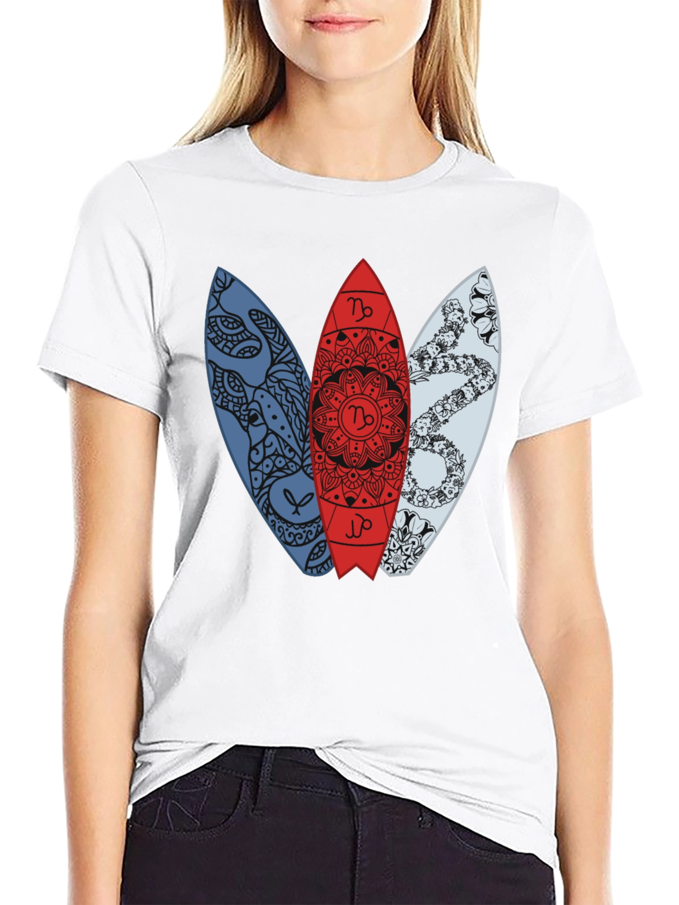 Surfboard Zodiac T-Shirt - Capricorn Design