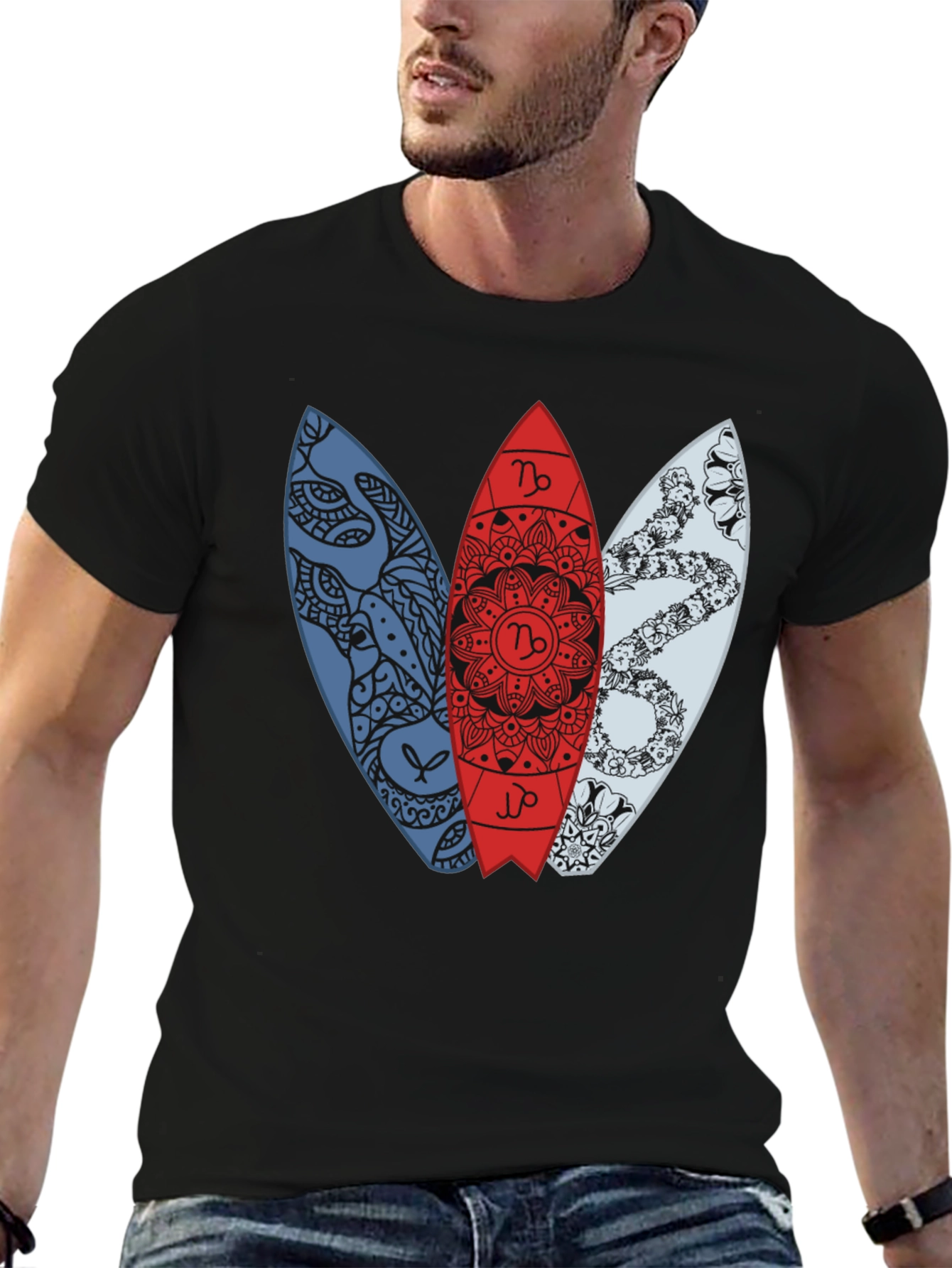 Surfboard Zodiac T-Shirt - Capricorn Design