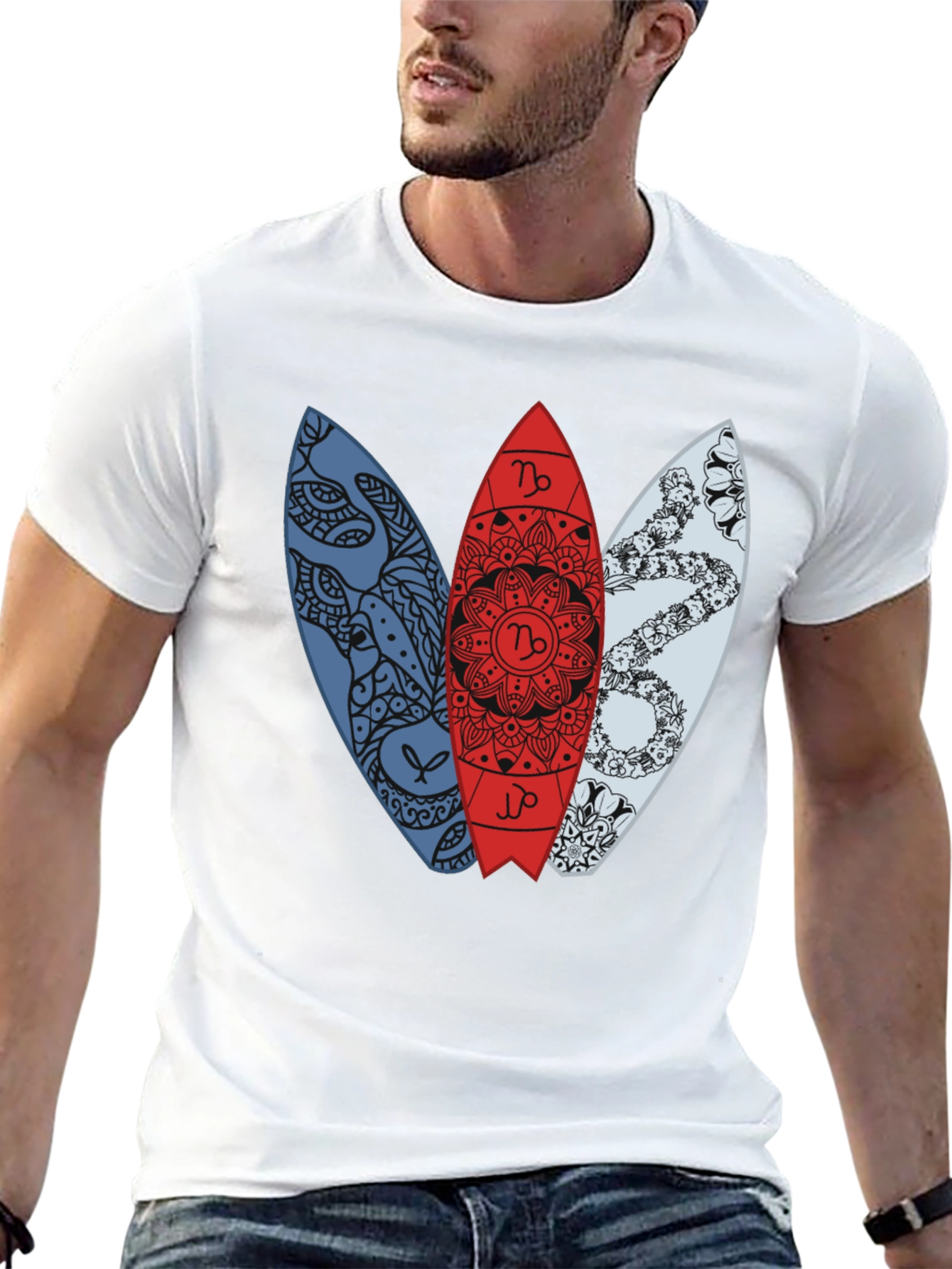 Surfboard Zodiac T-Shirt - Capricorn Design