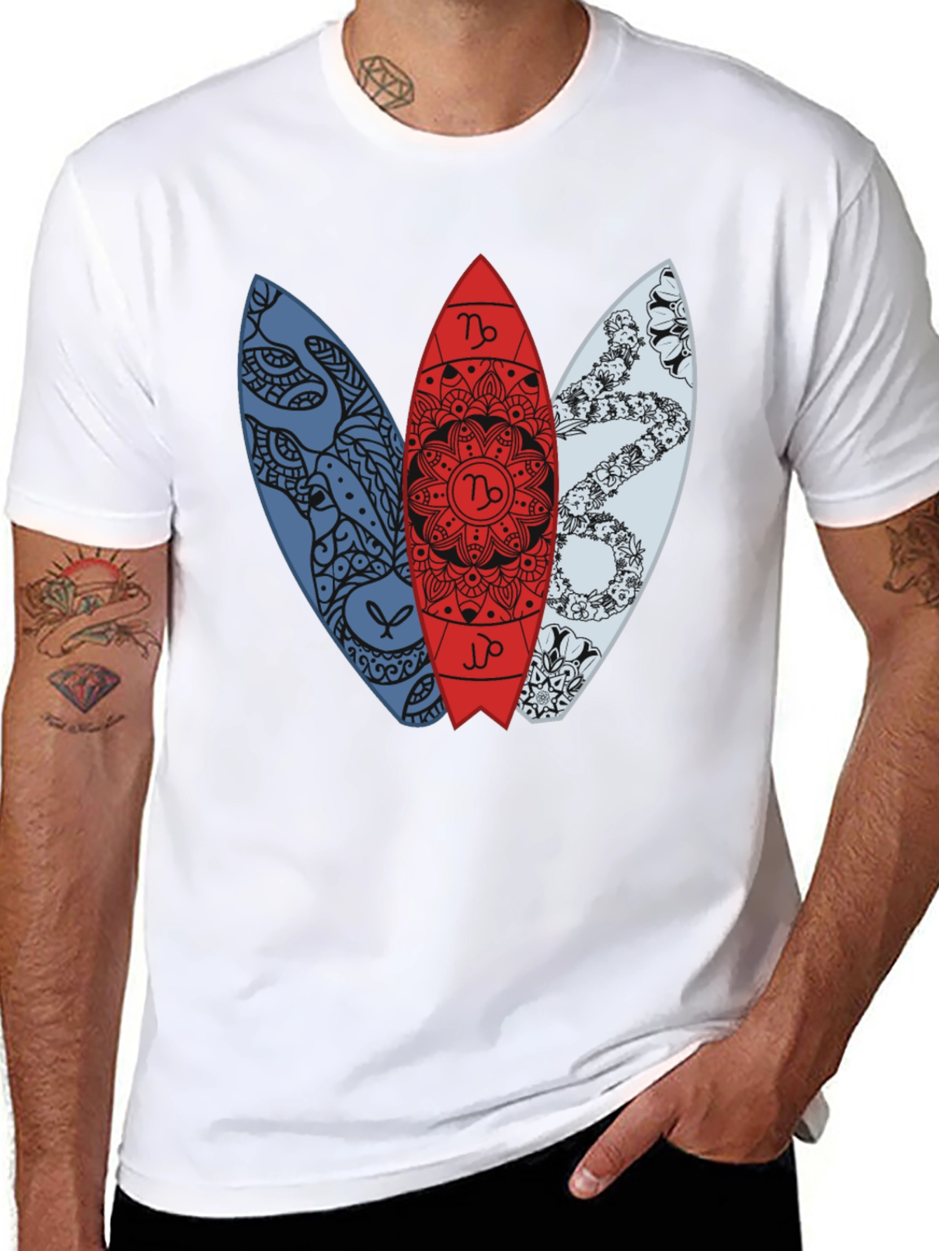 Surfboard Zodiac T-Shirt - Capricorn Design
