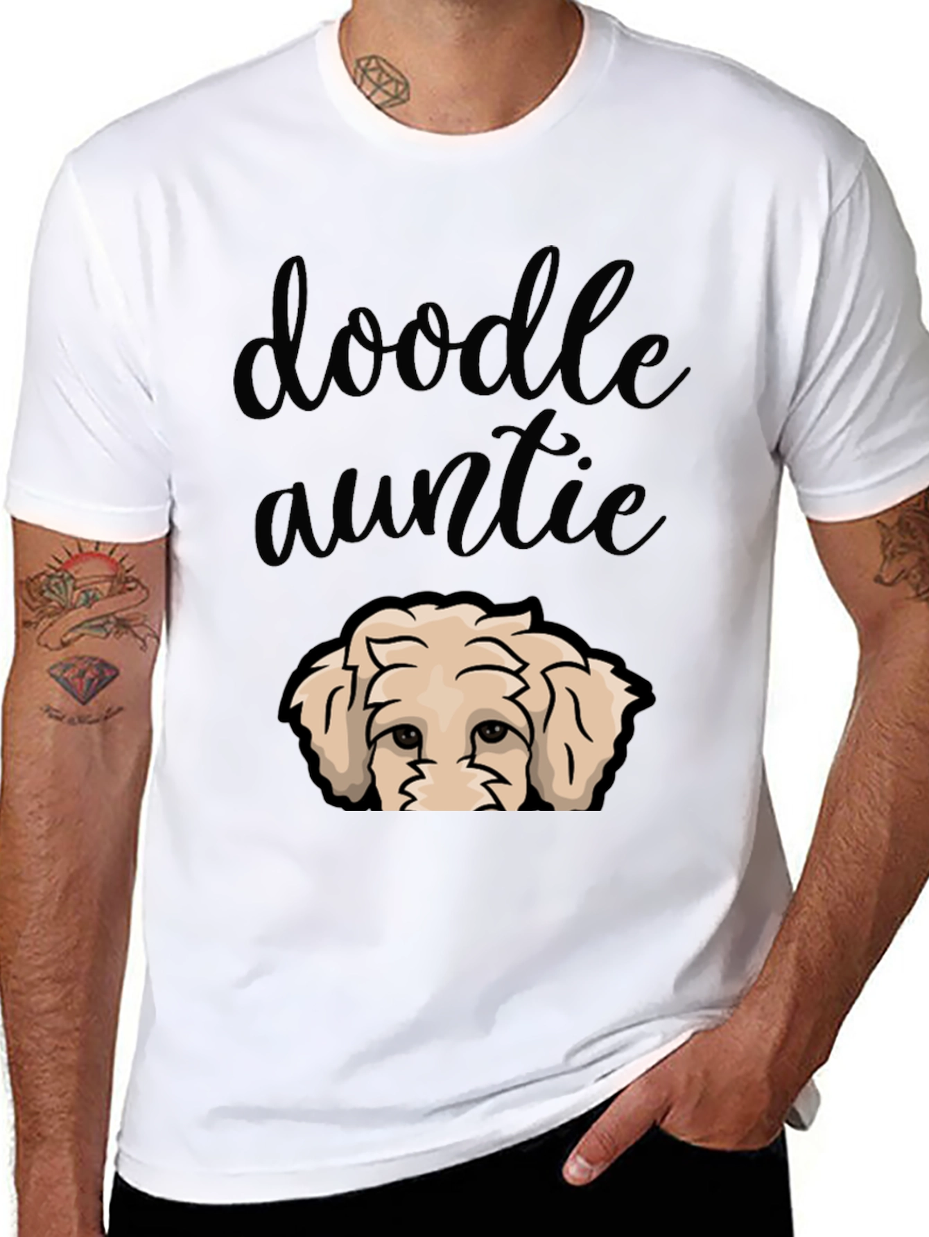 Doodle Auntie T-Shirt - Cute Dog Lover Tee