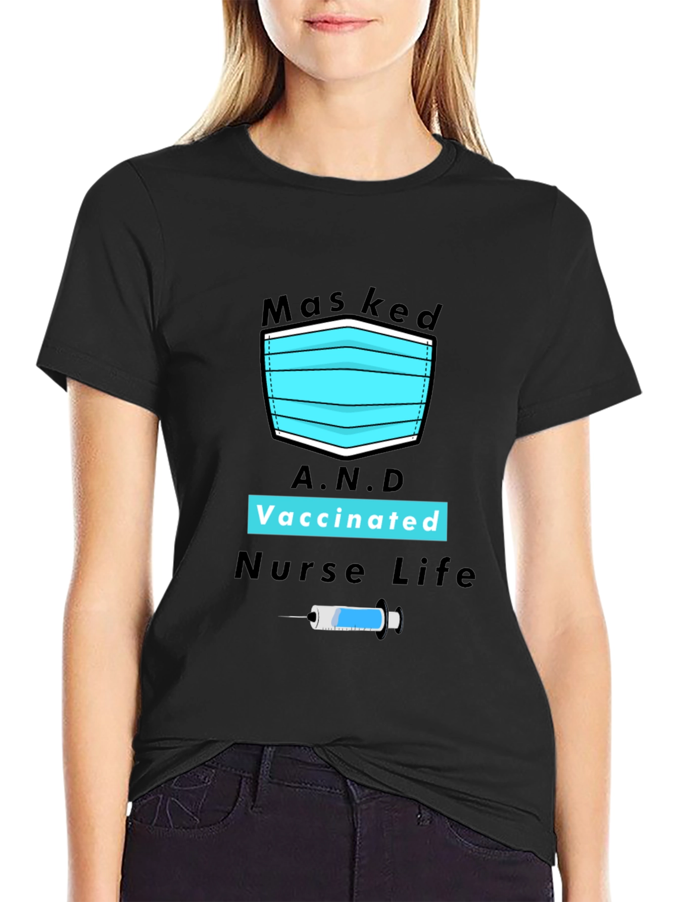Masked Vaccinated Nurse Life Graphic Tee