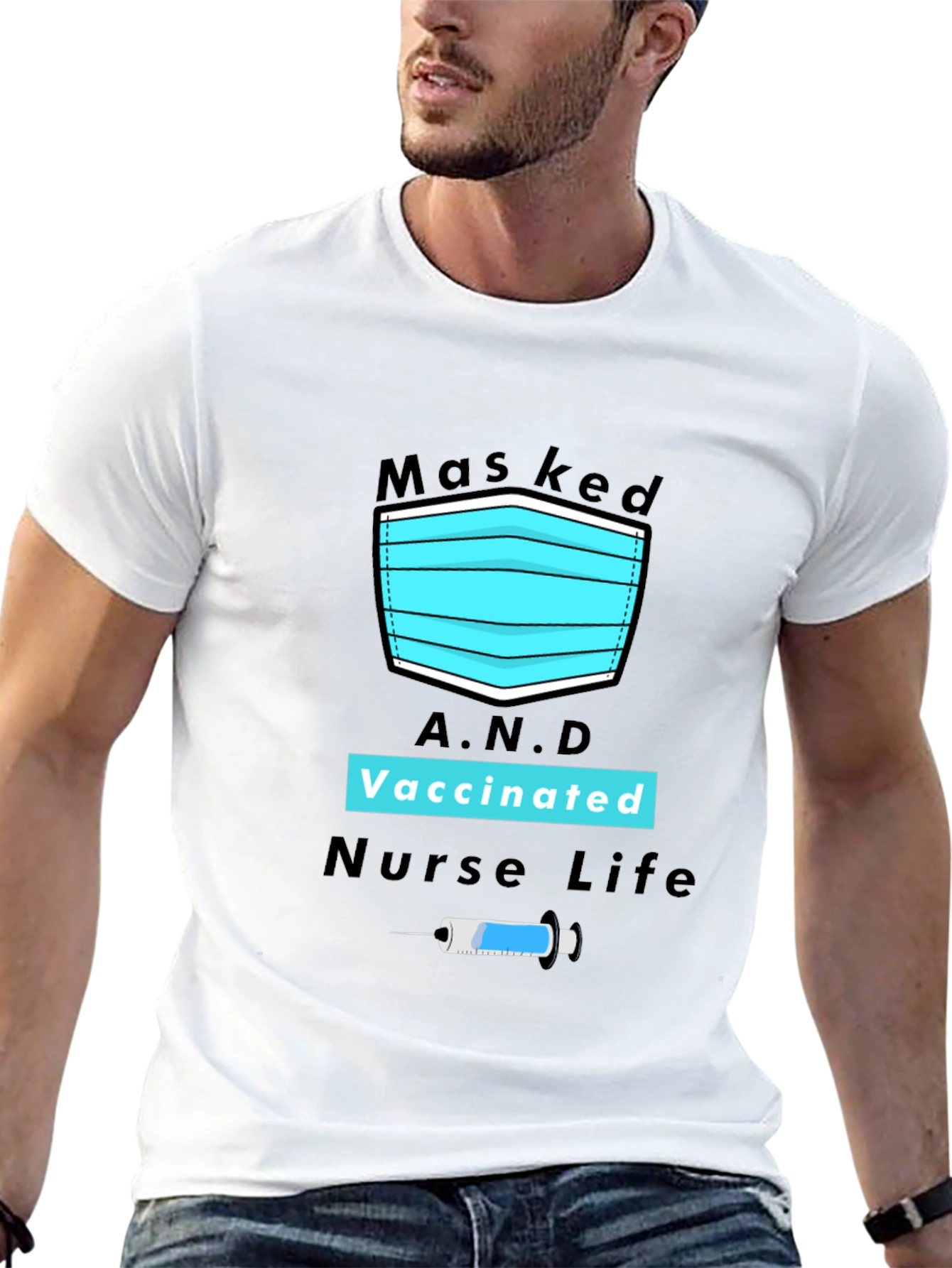 Masked Vaccinated Nurse Life Graphic Tee