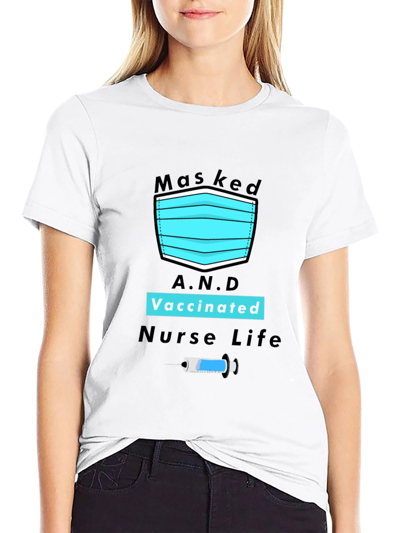 Masked Vaccinated Nurse Life Graphic Tee