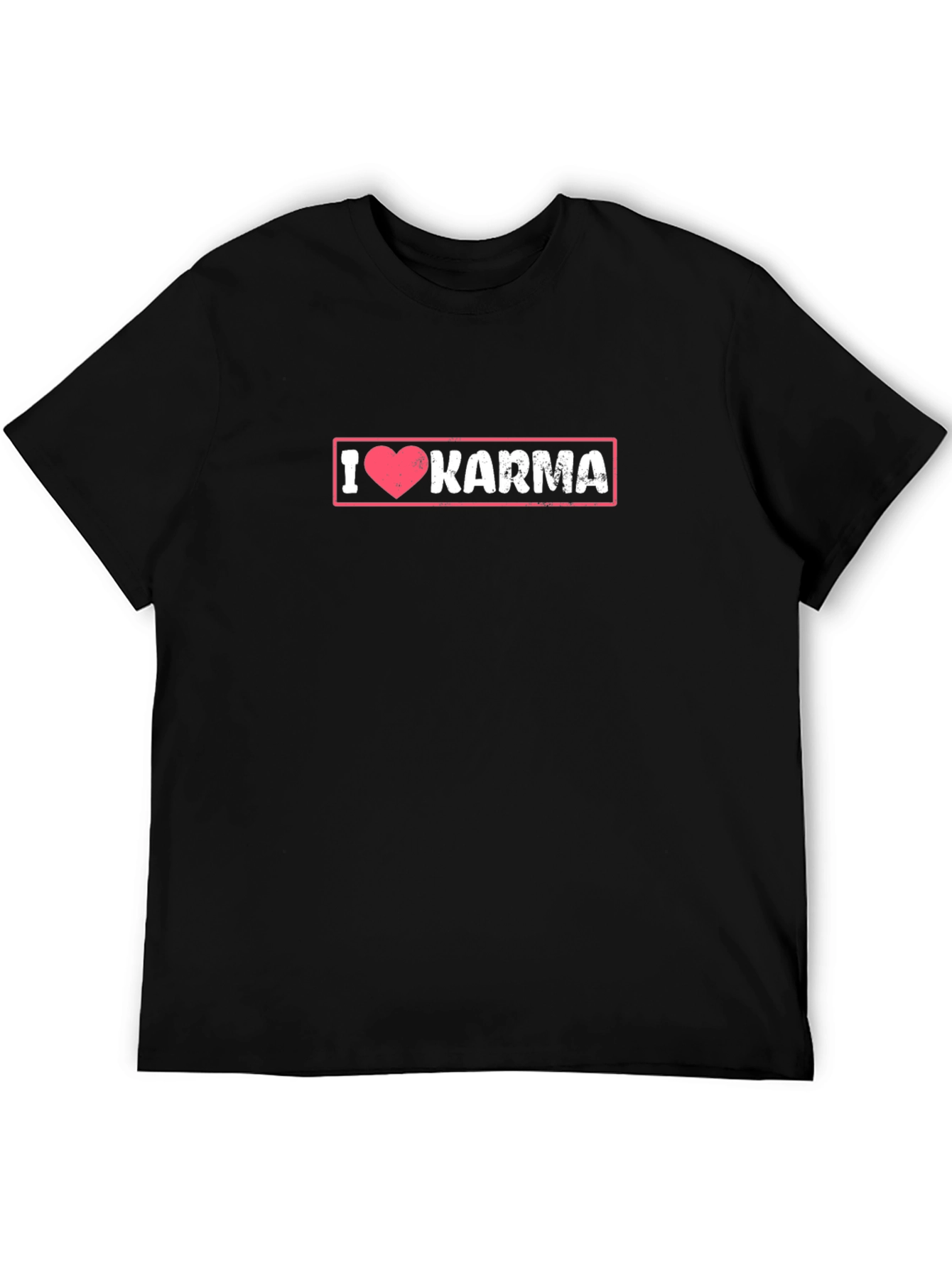 I Love Karma Graphic Tee - Black Cotton T-Shirt