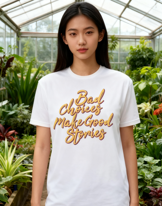 Bad Choices Make Good Stories Typography Tee