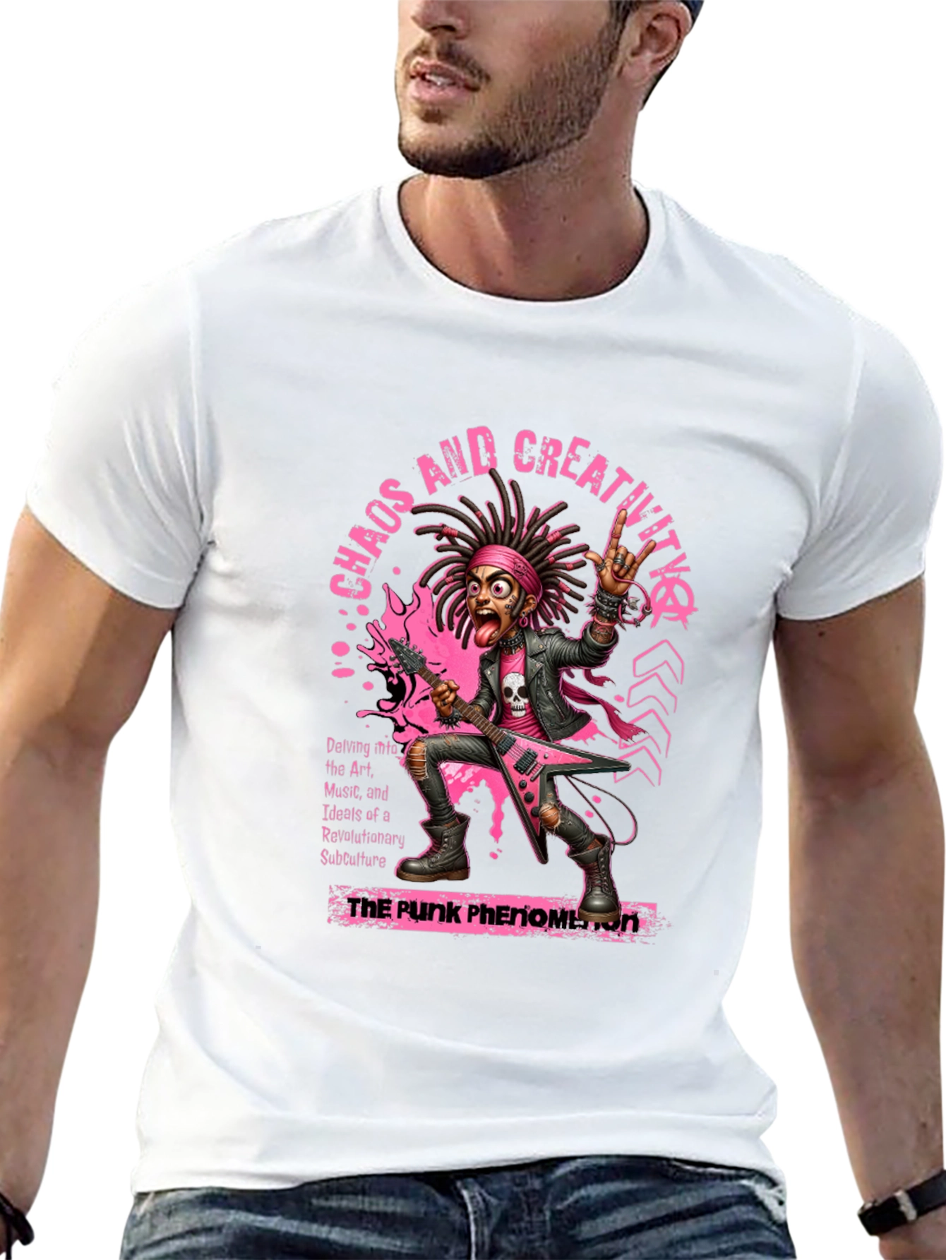 Chaos and Creativity Punk Graphic T-Shirt