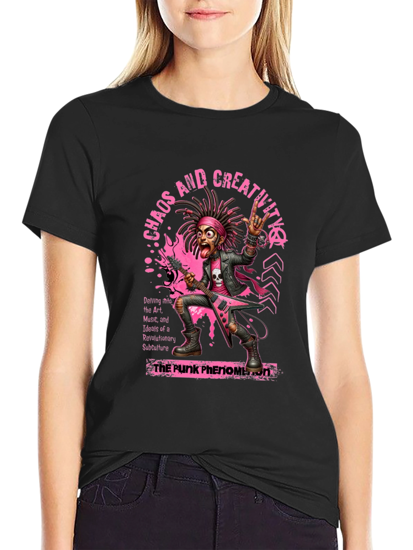Chaos and Creativity Punk Graphic T-Shirt